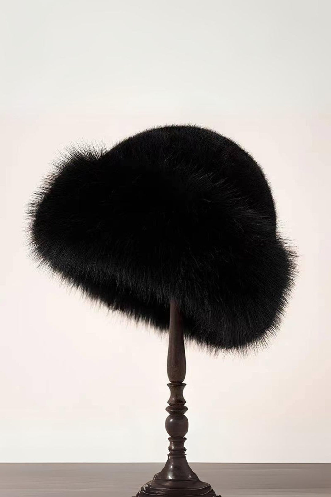 Luxurious Winter Elegance Faux Fur Hat Black