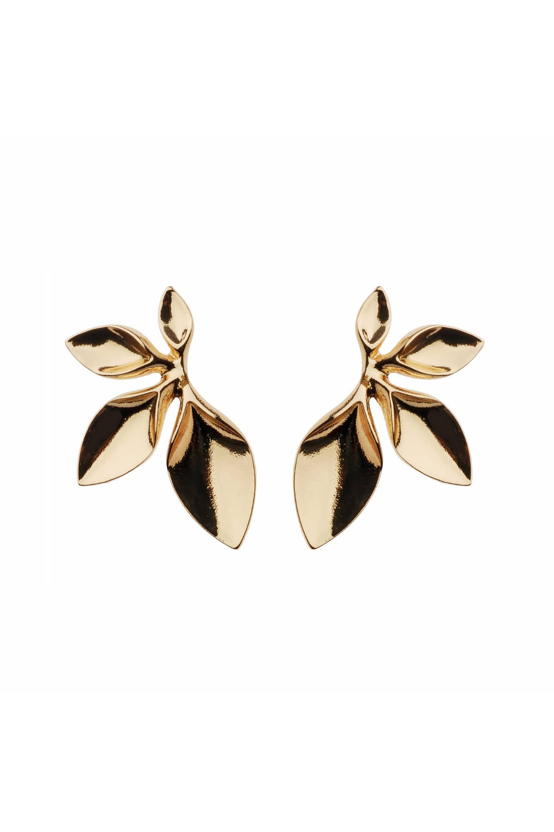 14K Gold Plated Blossom Petal Statement Stud