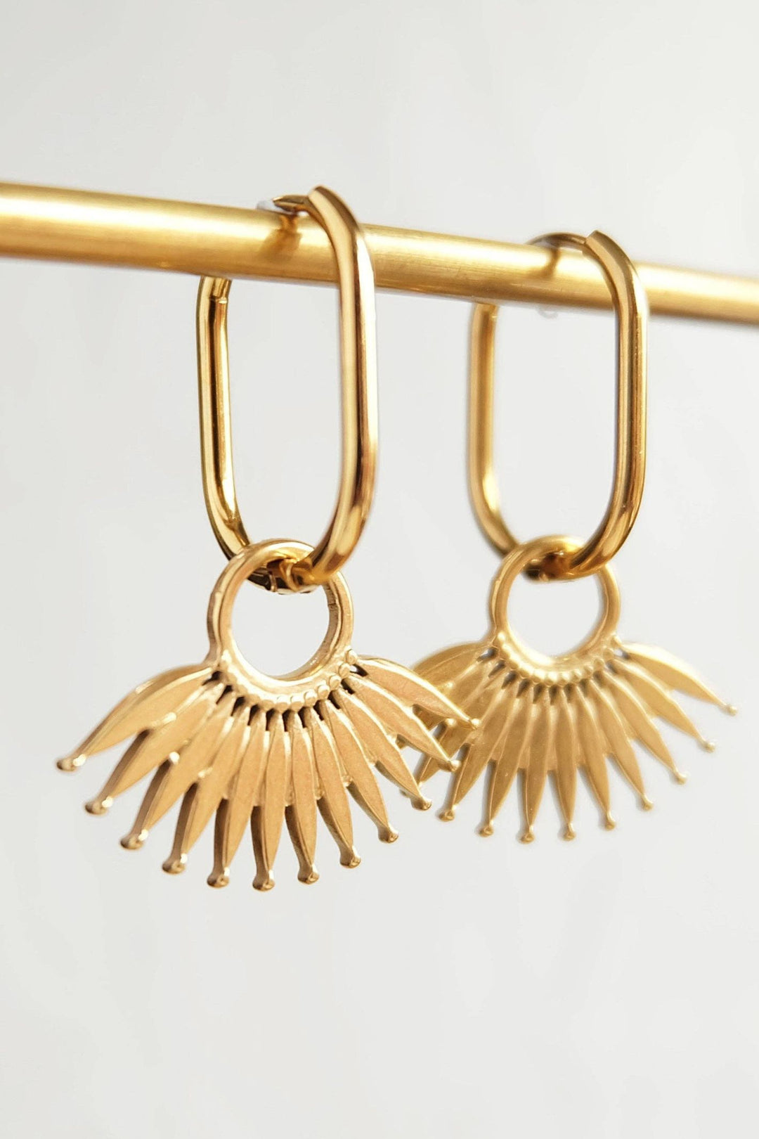 Augusta 18k Gold Plated Abstract Palm Leaf Earrings