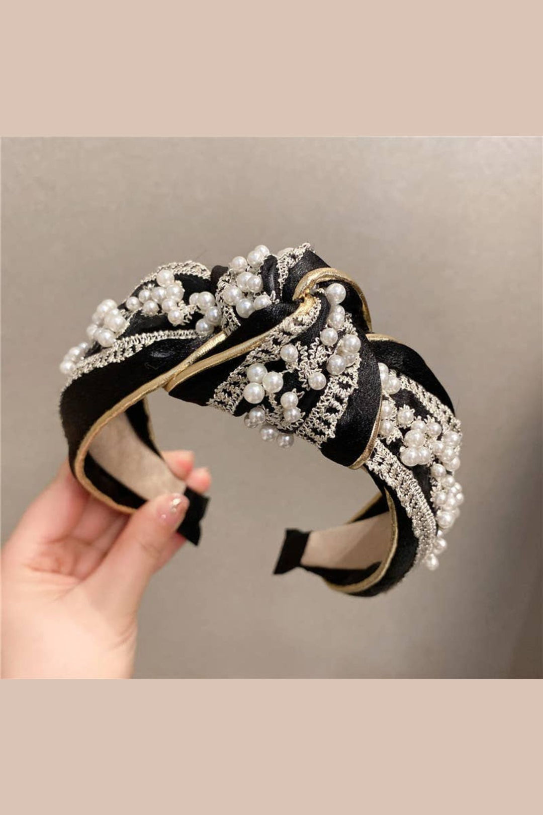 Black Pearl Embellished Headband