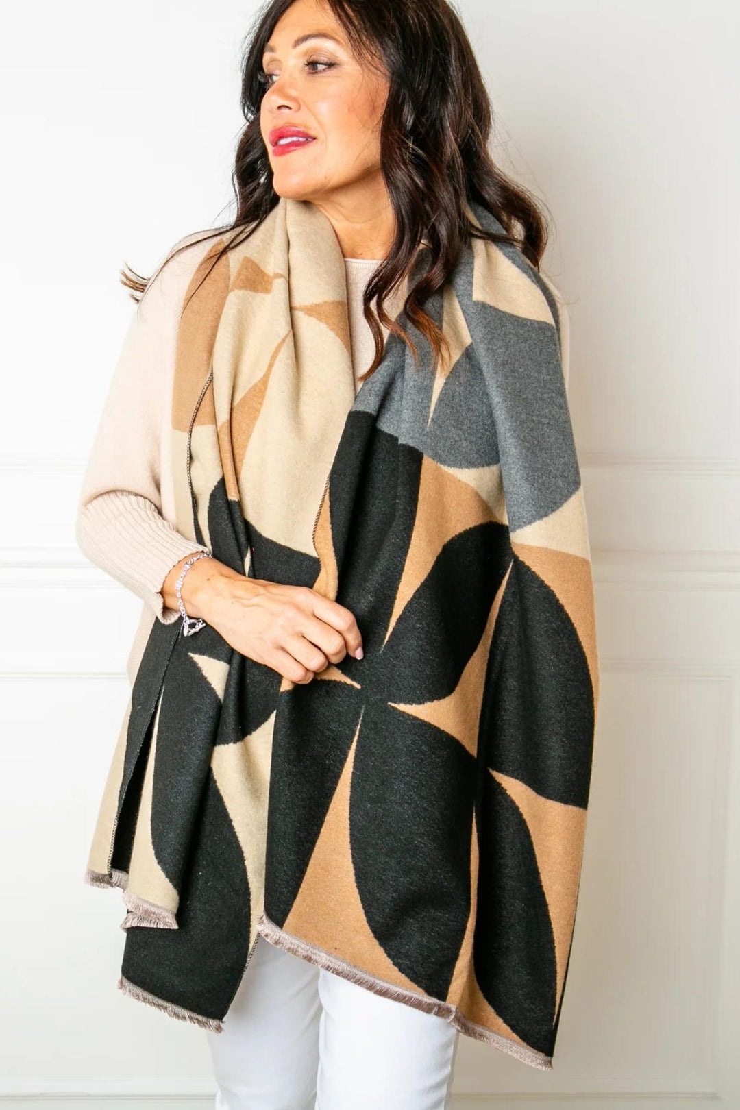 Black & Neutral Tone Toronto Super Soft Scarf