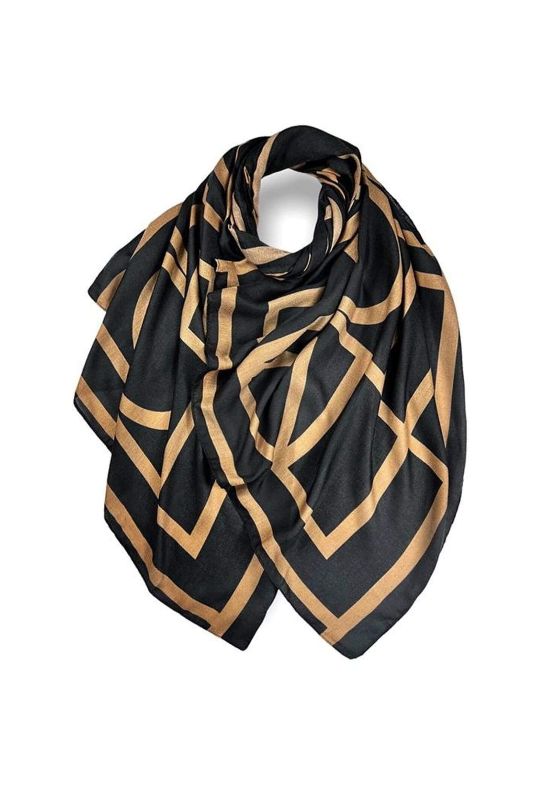 Brown Geometric Print Lightweight Scarf