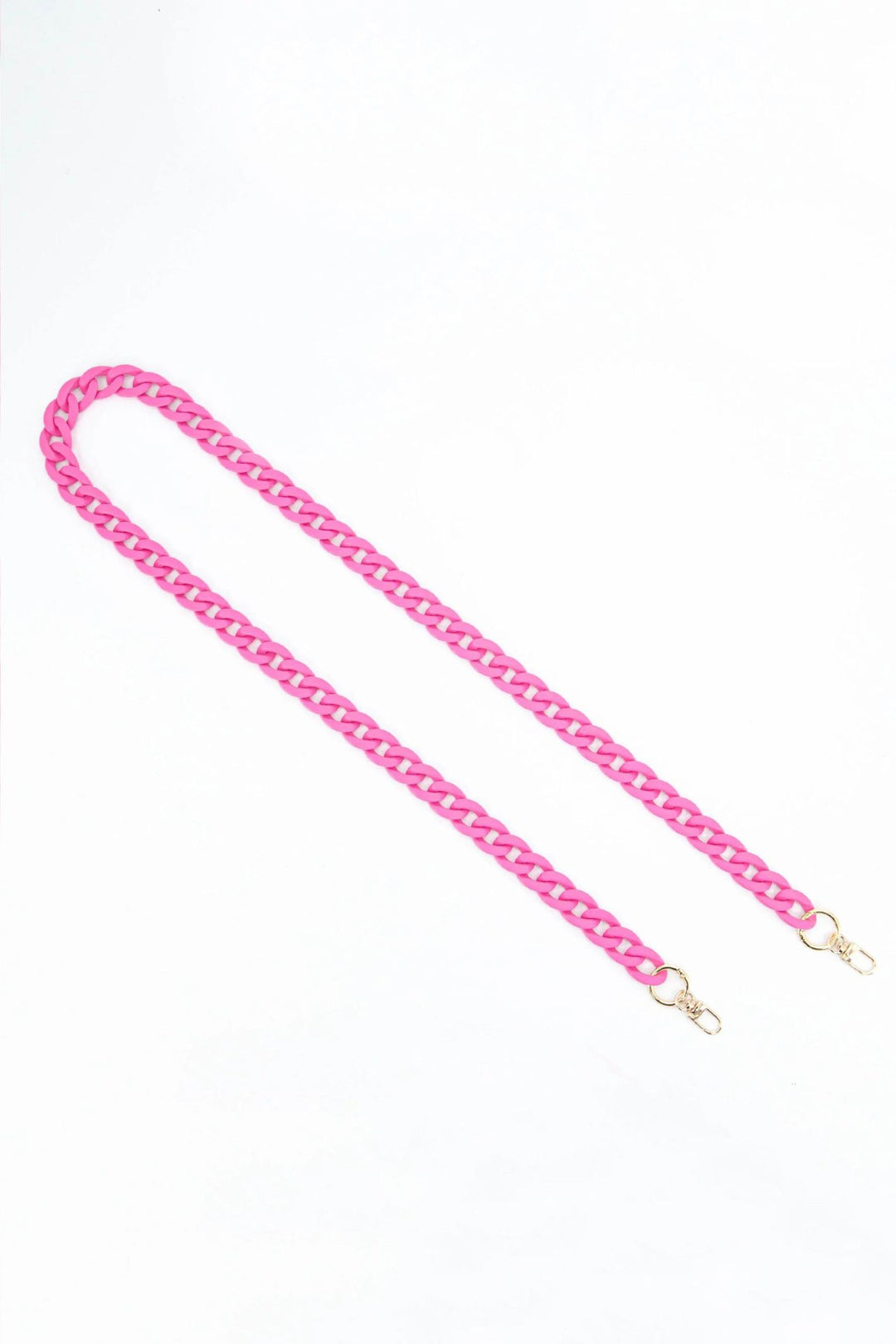 Bubblegum Pink Acrylic Cuban Style Chain Link Bag Strap
