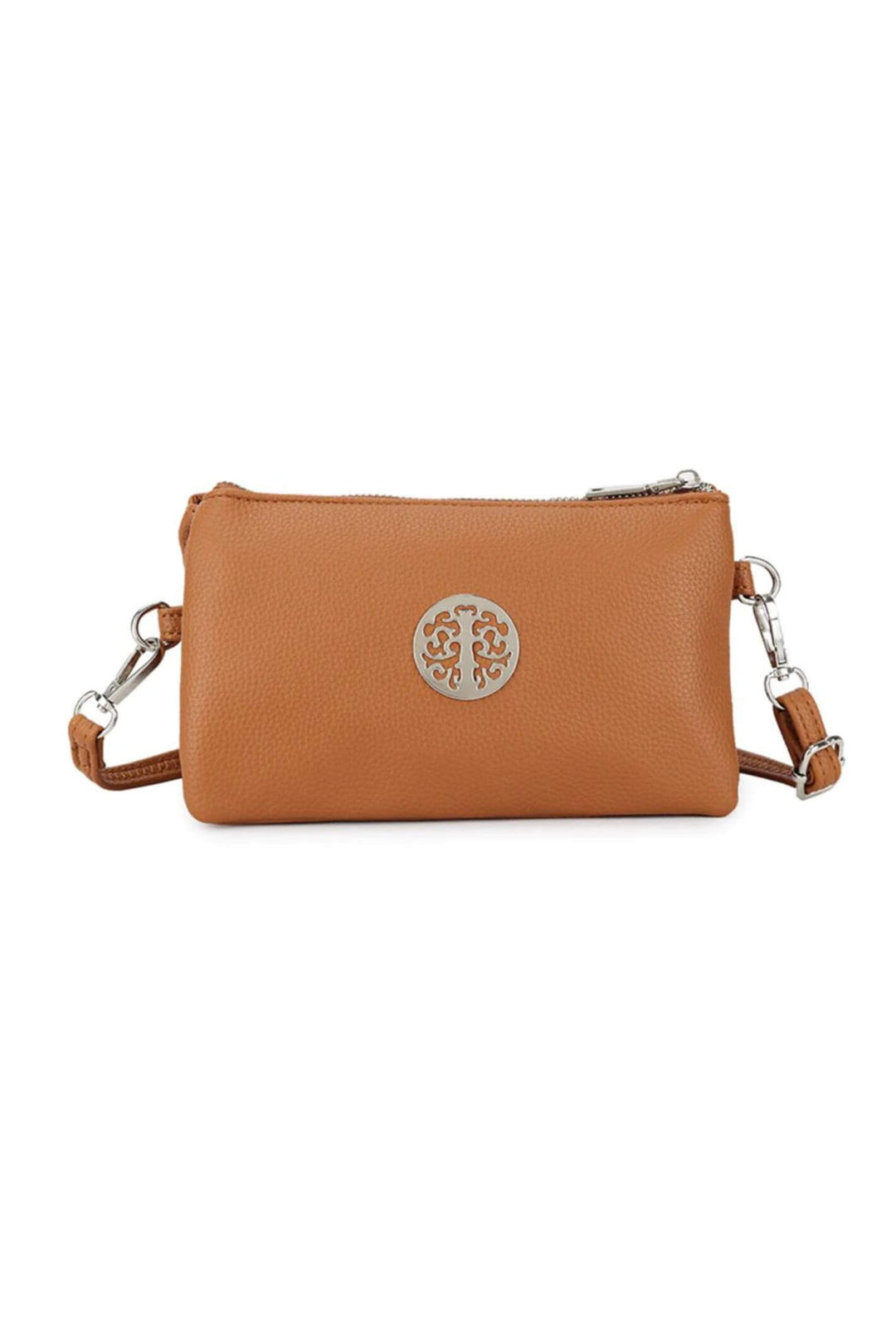 Camel Brown Tree Of Life Clutch Bag