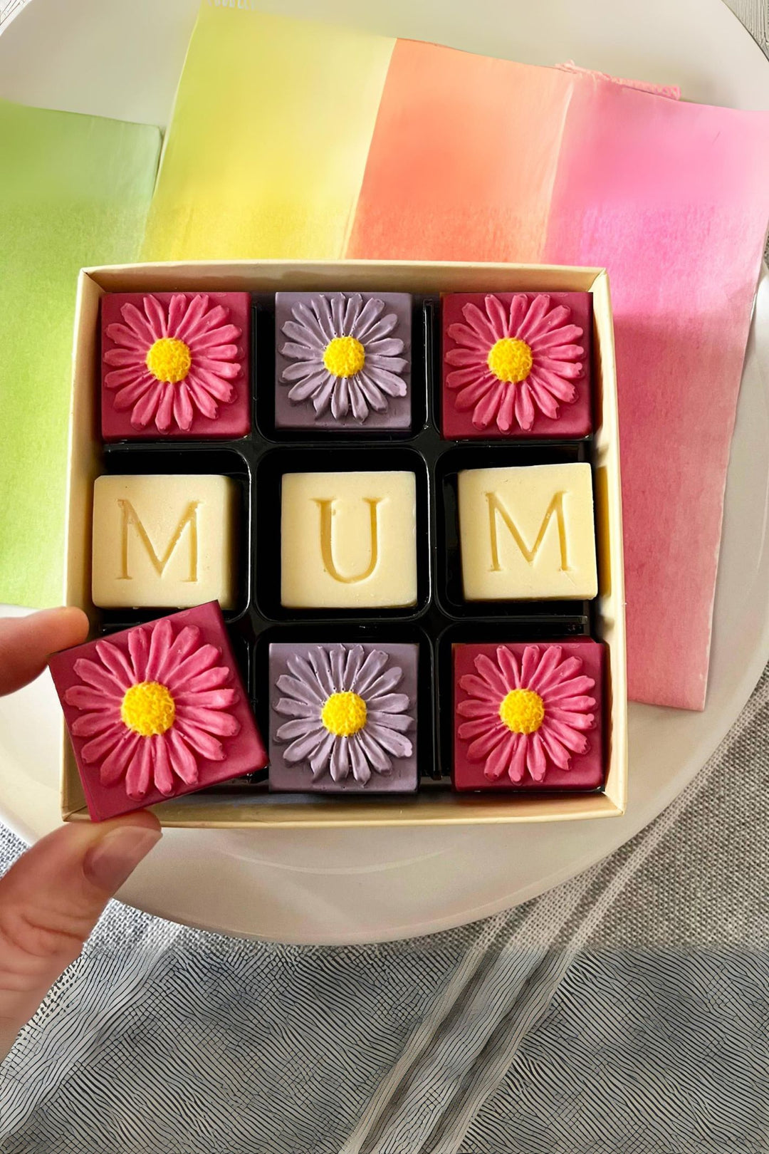 Choc On Choc White Chocolate Mum & Flowers