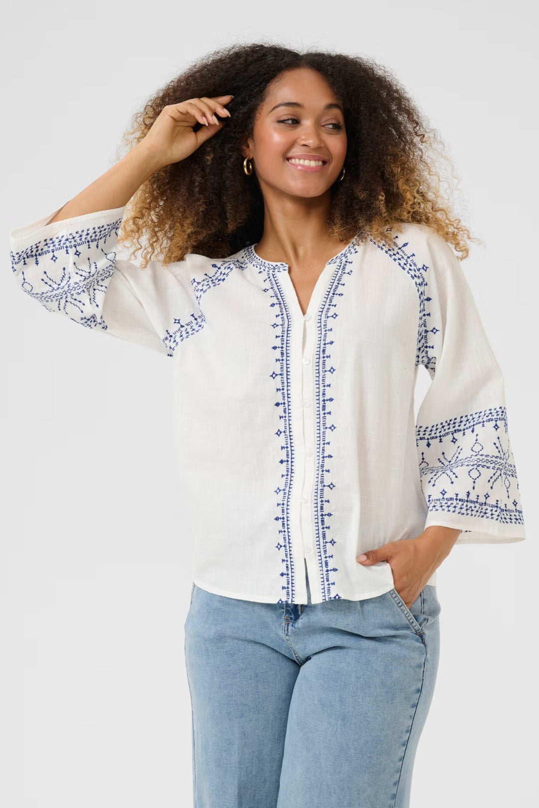 Cream Clothing Marshmallow Blue CRSara Shirt