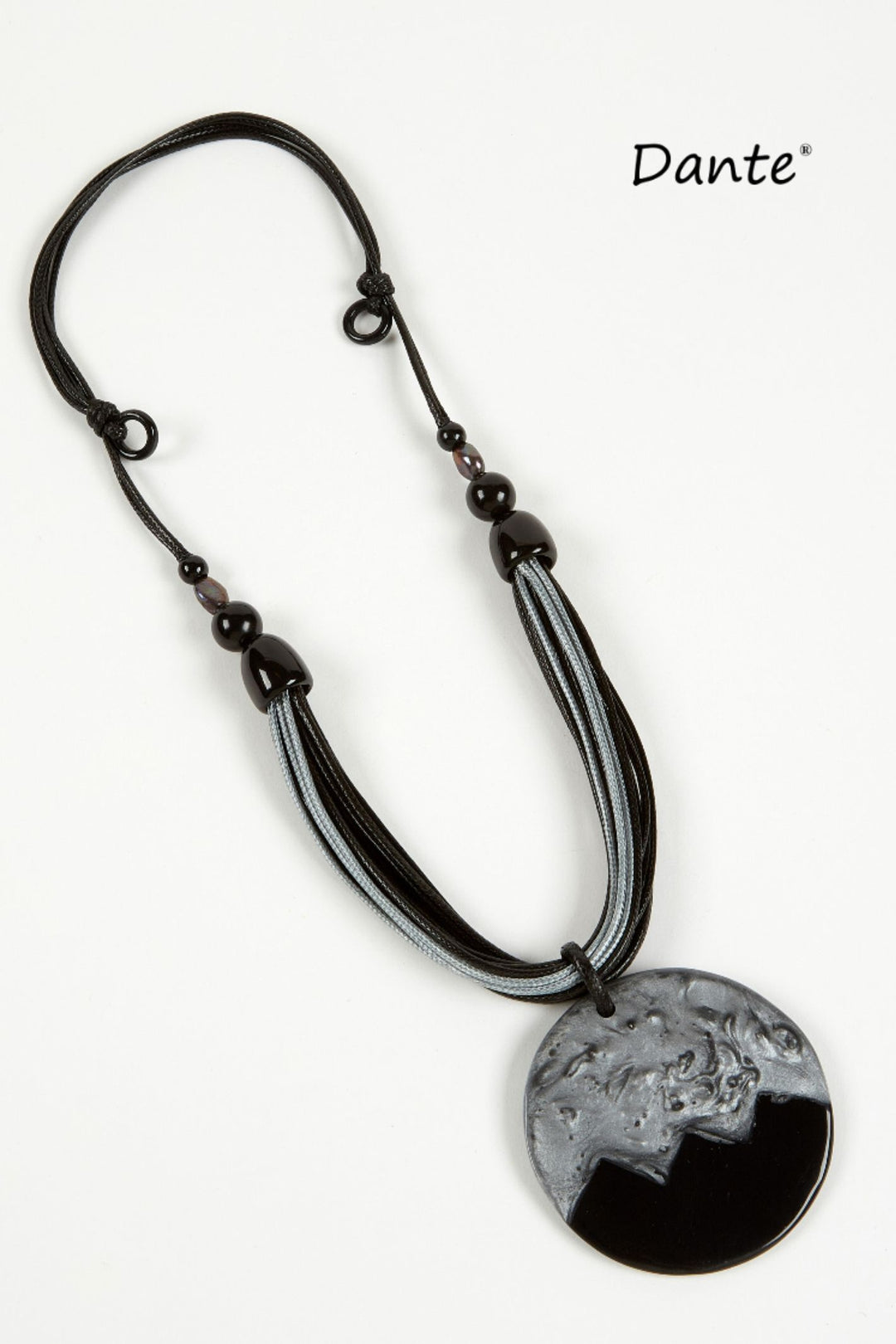 Dante Black Moon Resin Disc Necklace NL5978