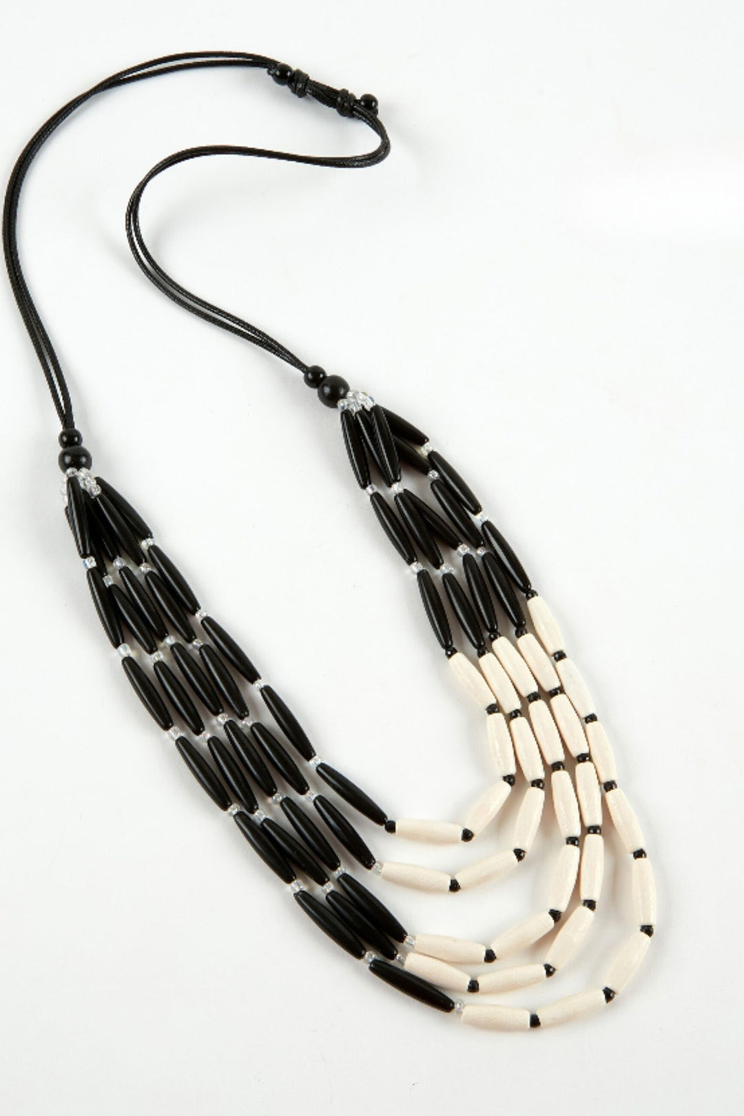 Dante Black and Bone White Multi Strand Necklace NL70676