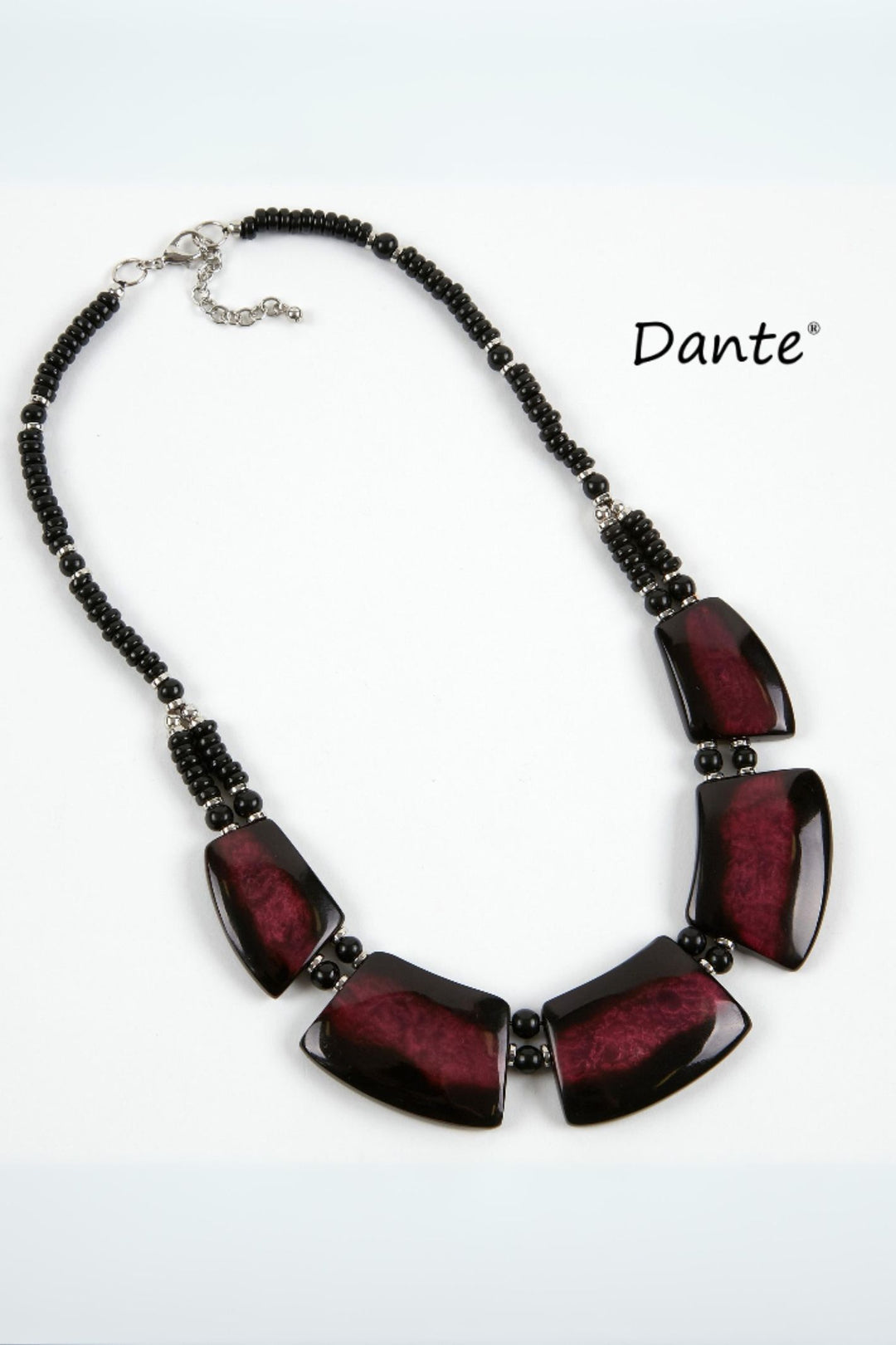 Dante Burgundy Wine Beaded Necklace NL30474