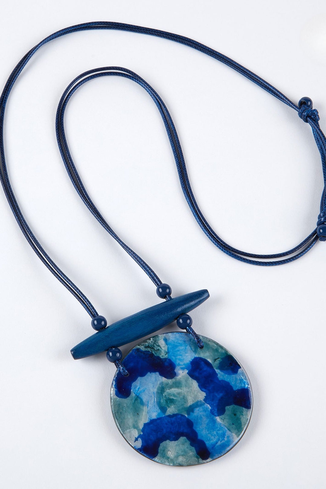 Dante Cobalt Blue Ink Blot Print Necklace NL70803