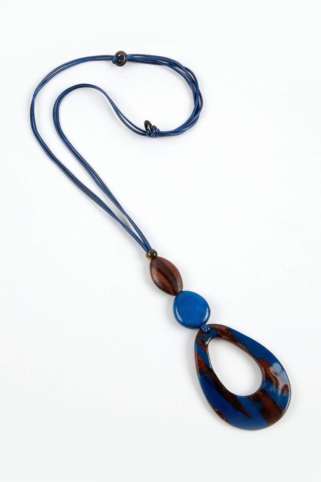Dante NL5644 Blue Wooden Drop Necklace