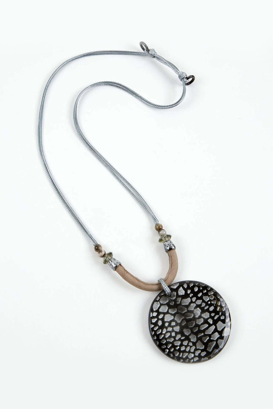 Dante NL5661 Silver Metallic Disc Necklace