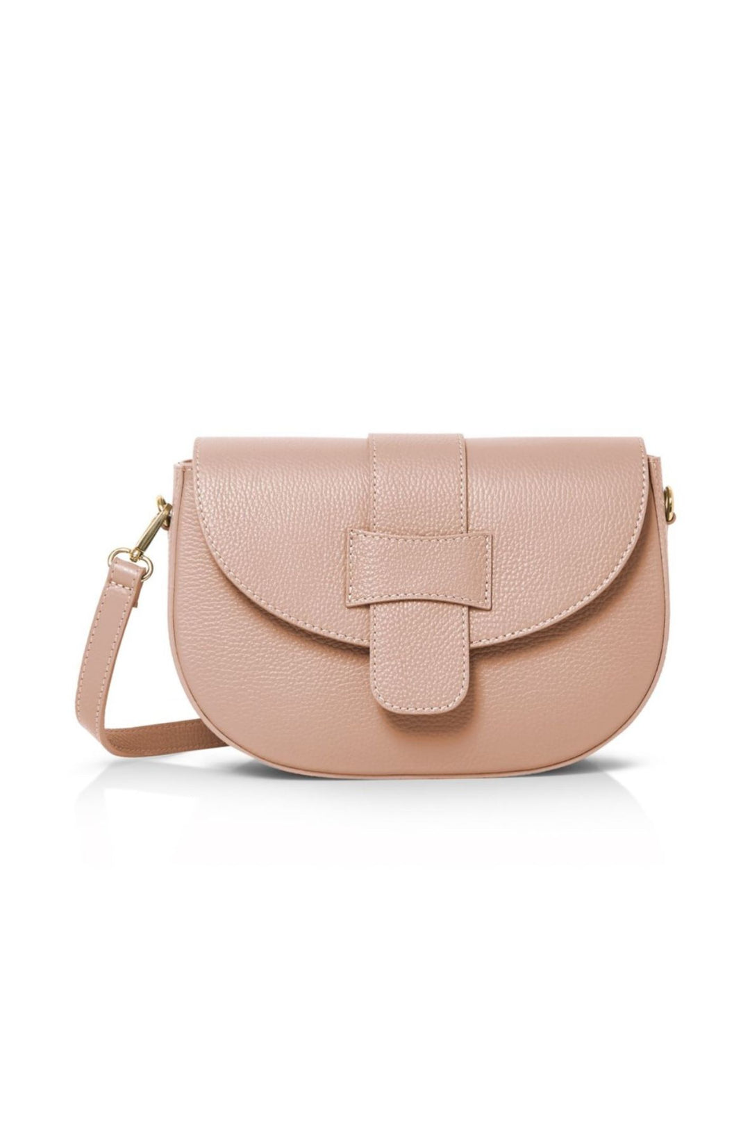 Dusky Pink Leather Saddle Style Bag