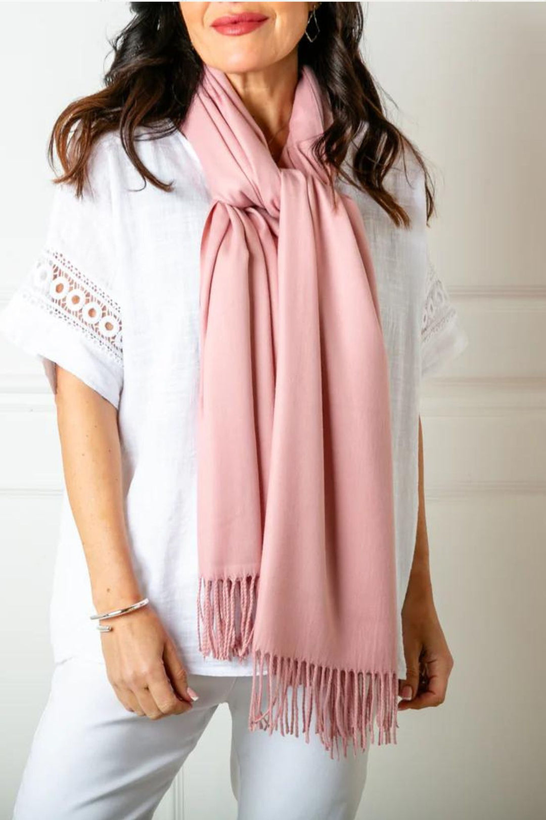 Dusky Pink Super Soft Cashmere Mix Pashmina