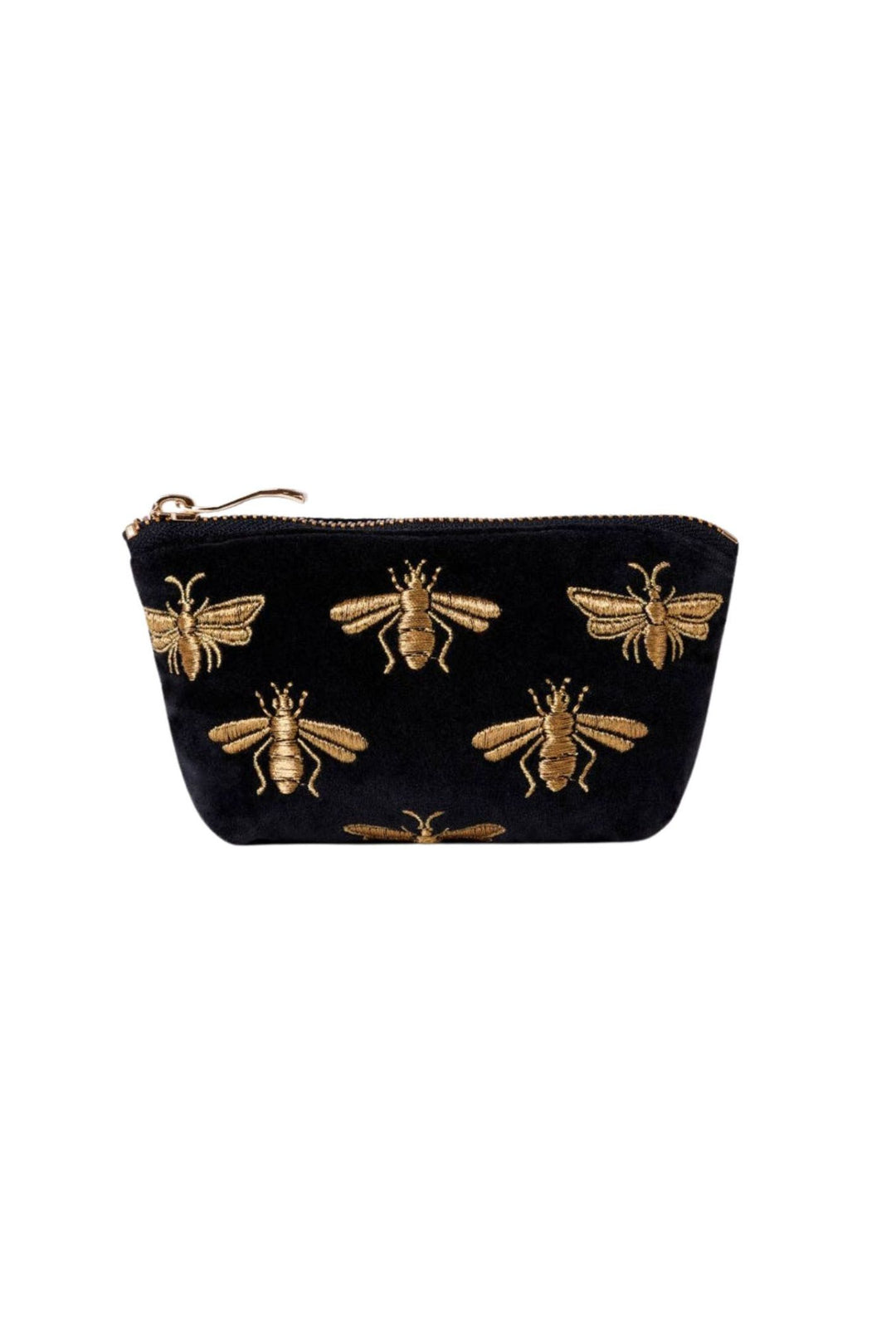 Elizabeth Scarlett Charcoal Honey Bee Velvet Coin Purse