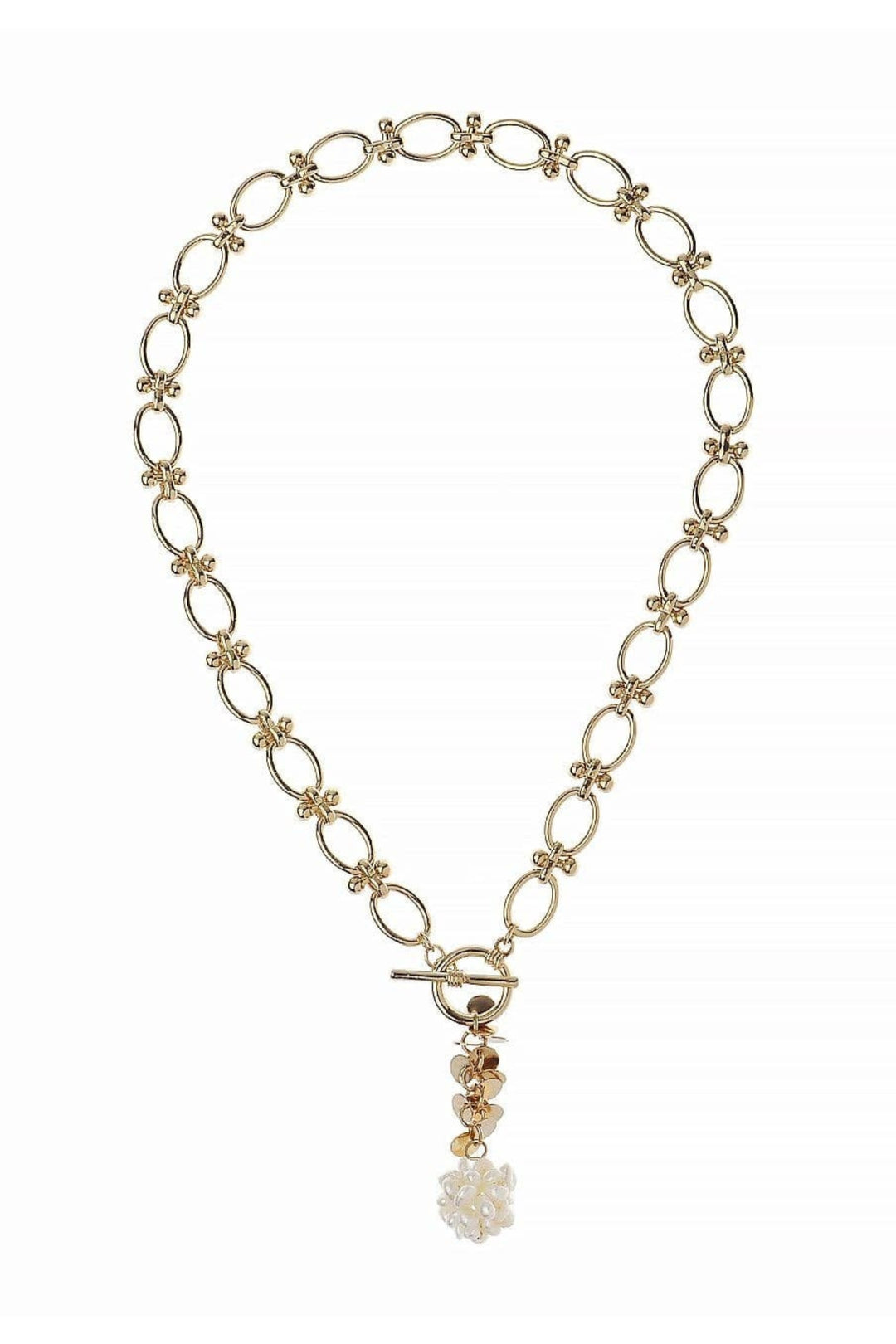 Fresh Water Pearl Cluster Link Chain Necklace