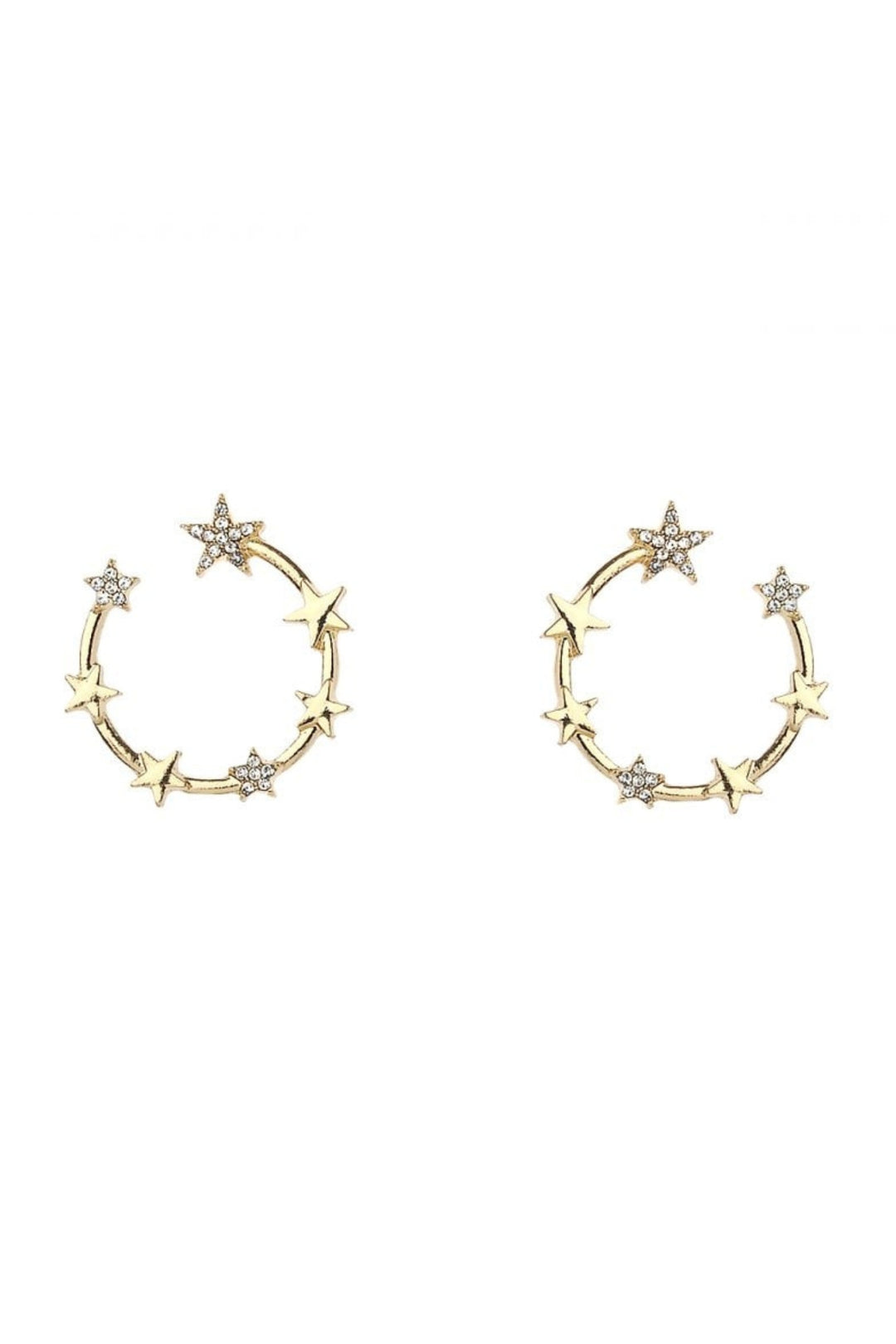 Gold Star Stud Hoop Earring