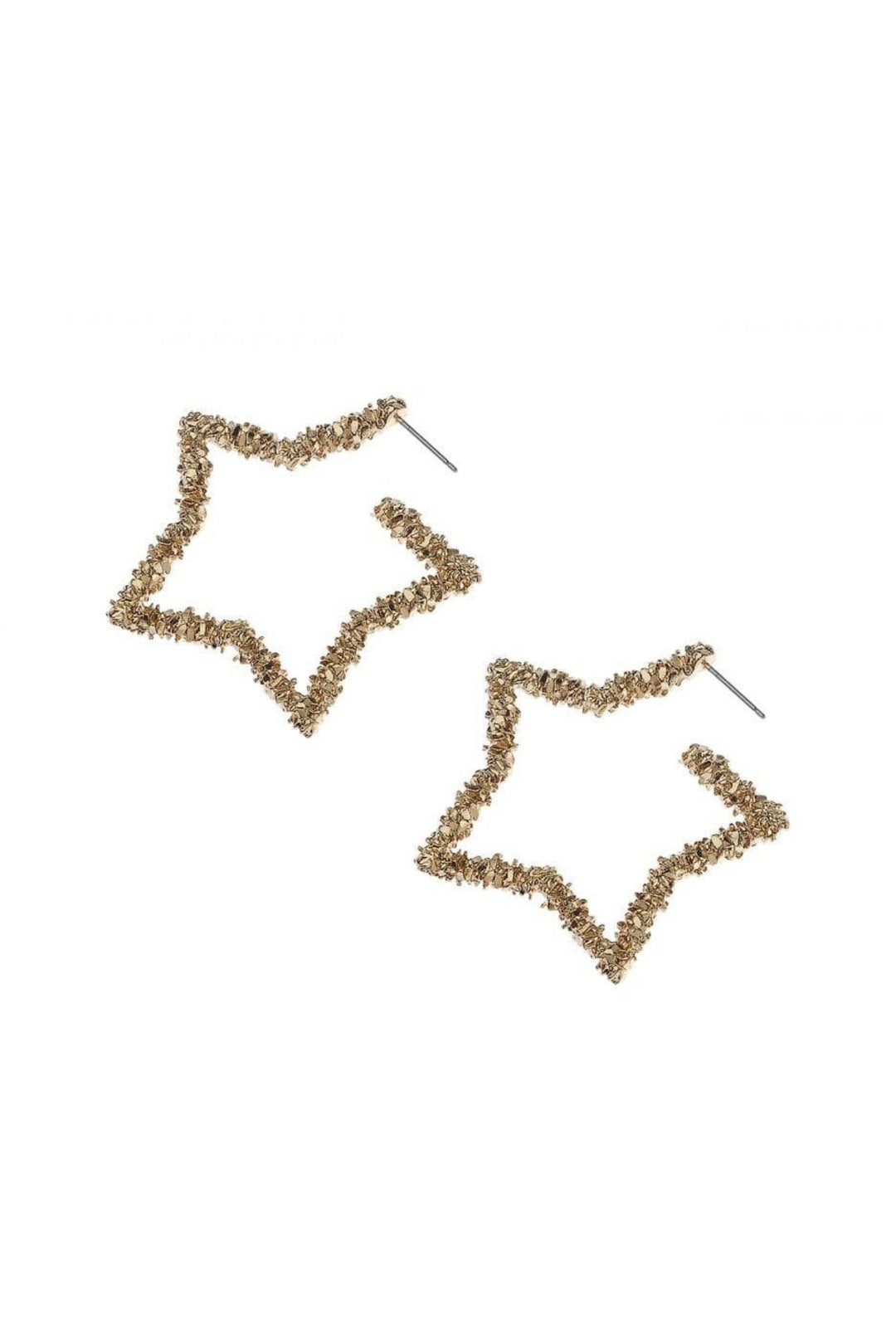 Gold Stellar Textured Star Earring