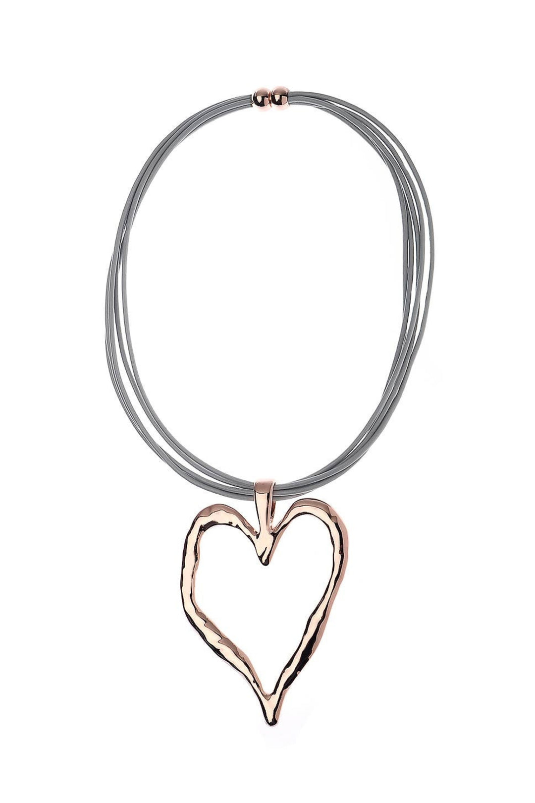Grey Rose Gold Luxe Heart Pendant Necklace