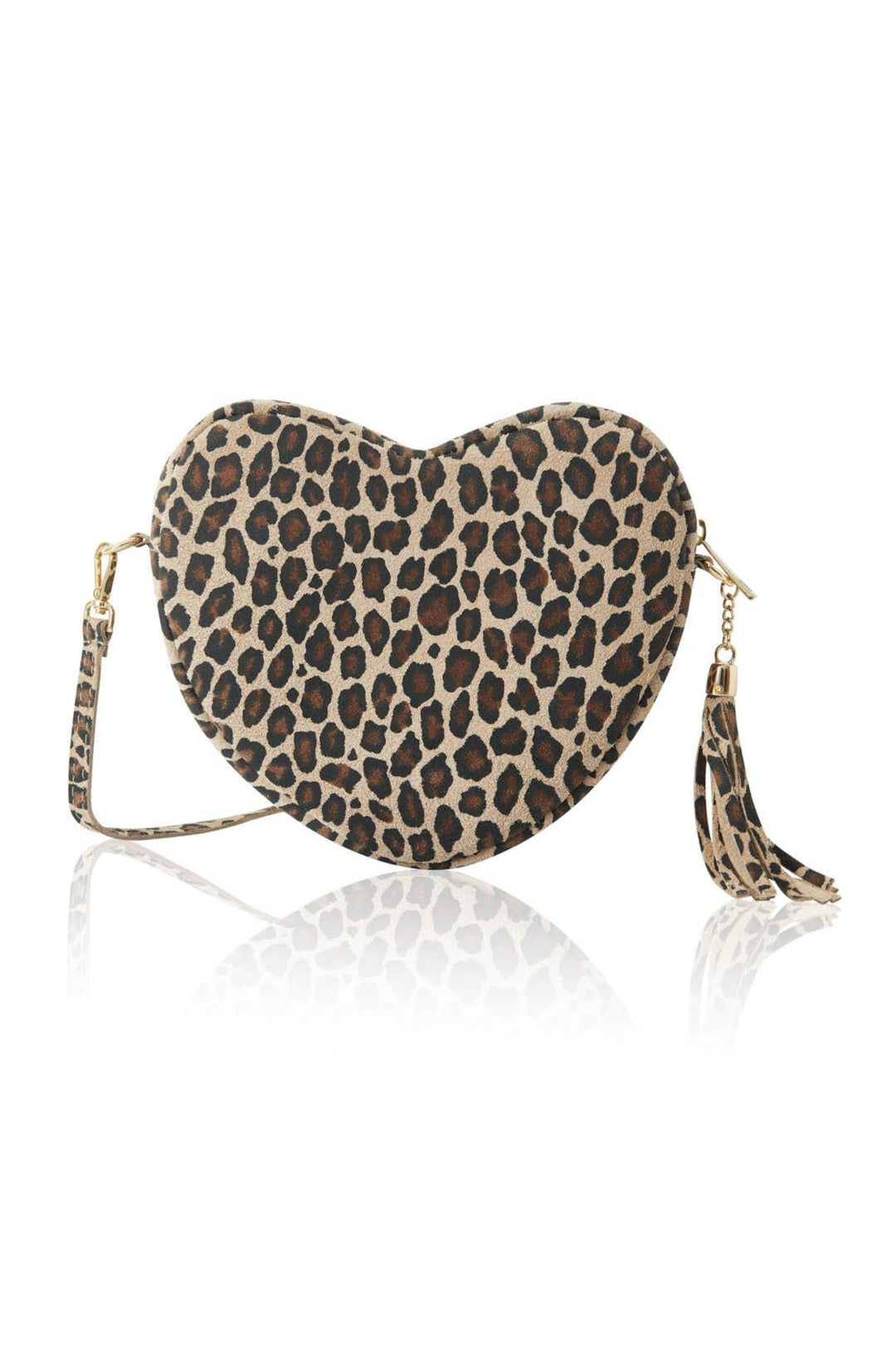 Leopard Print Handmade Leather Heart Bag