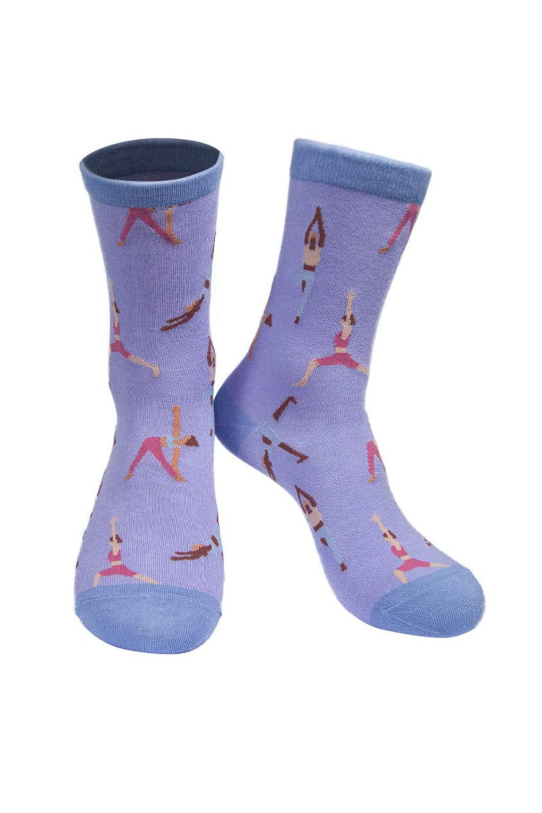 Lilac Yoga Print Bamboo Ankle Socks