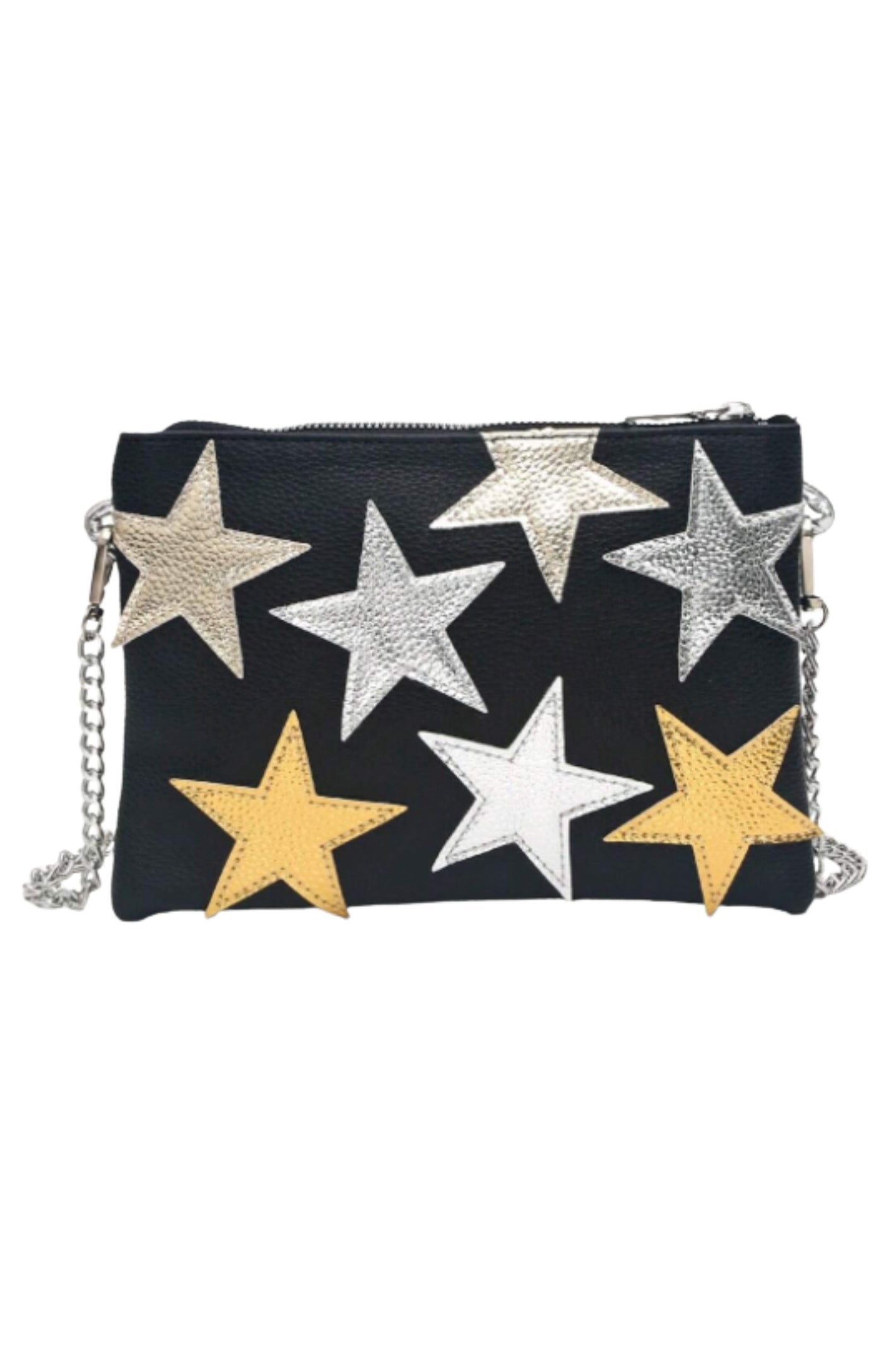 Metallic Star Travel Duffle - Silver