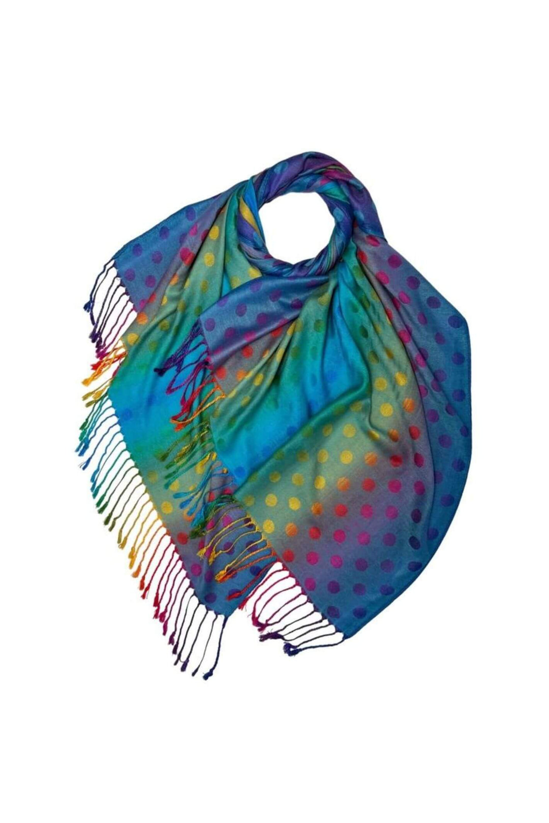 Multi-Coloured Contrast Spot Pashmina