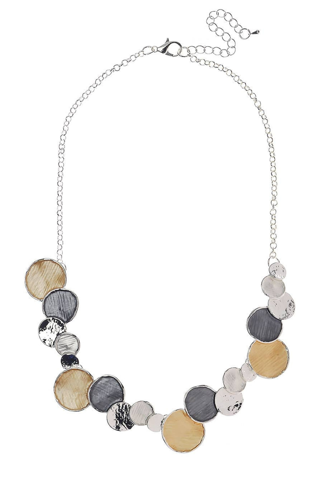 Multi-Tone Chic Disc Chain Necklace