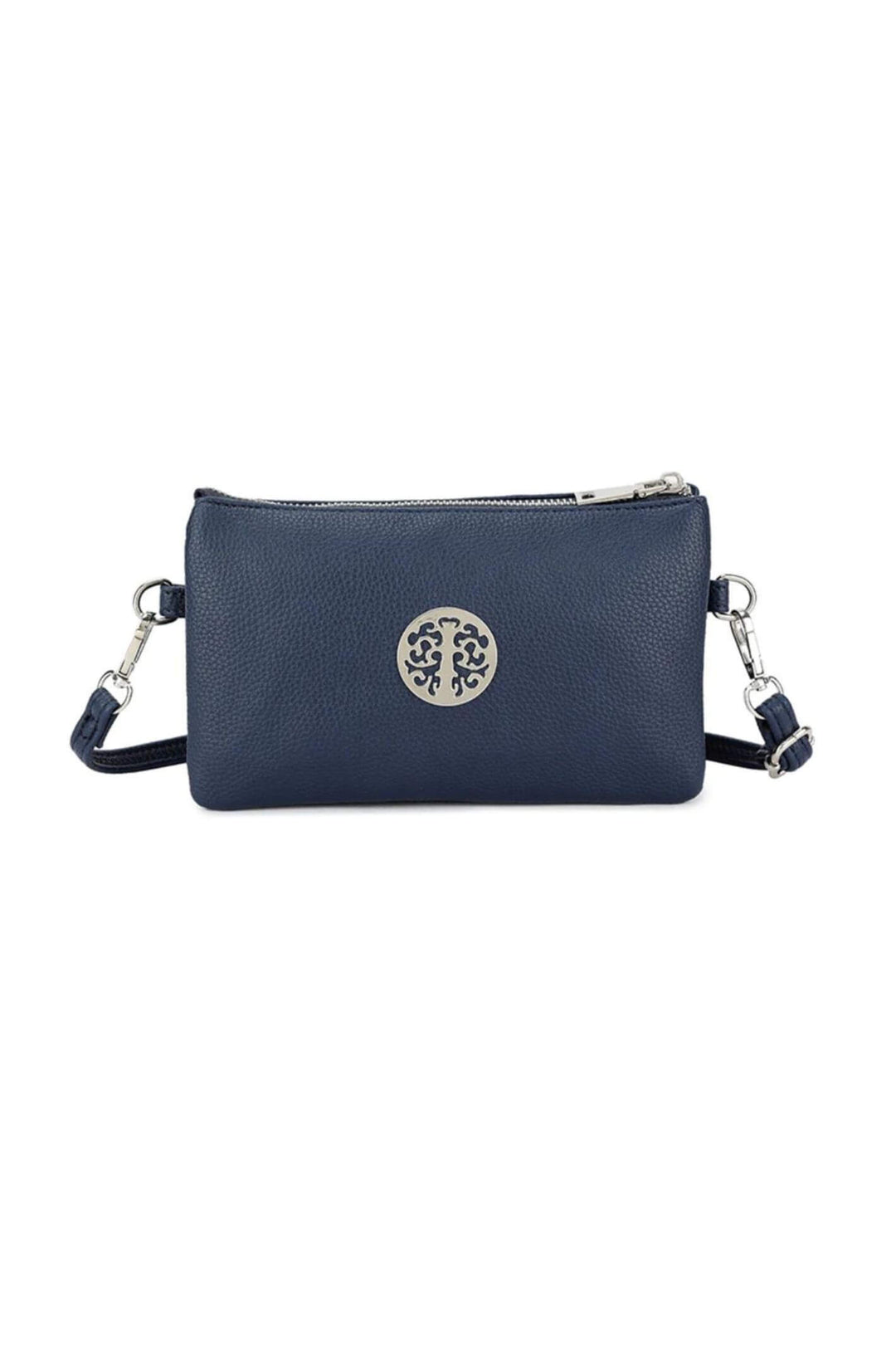 Navy Tree Of Life Clutch Bag