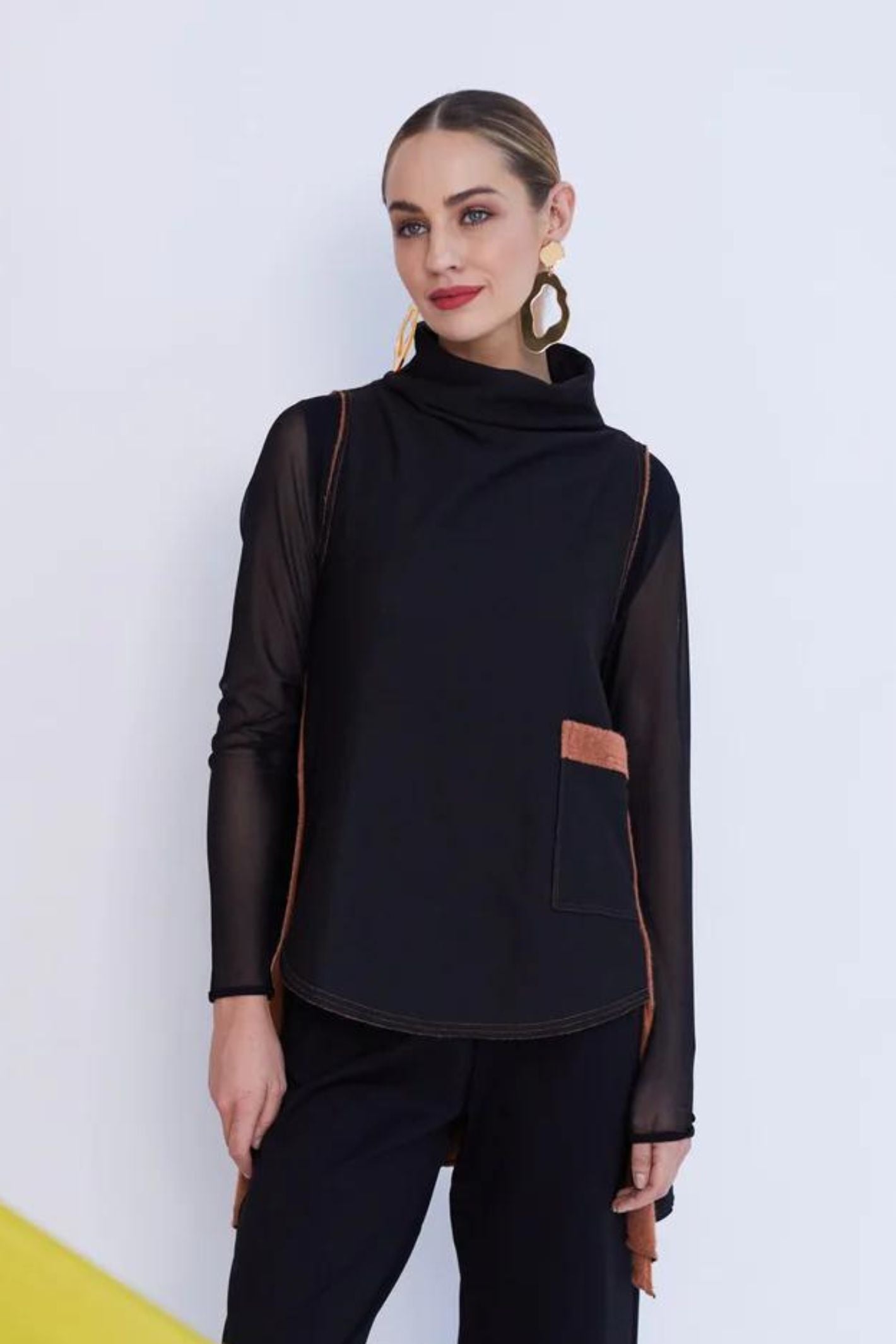 Naya Mesh Sleeve Top NAS26106 (colour options)