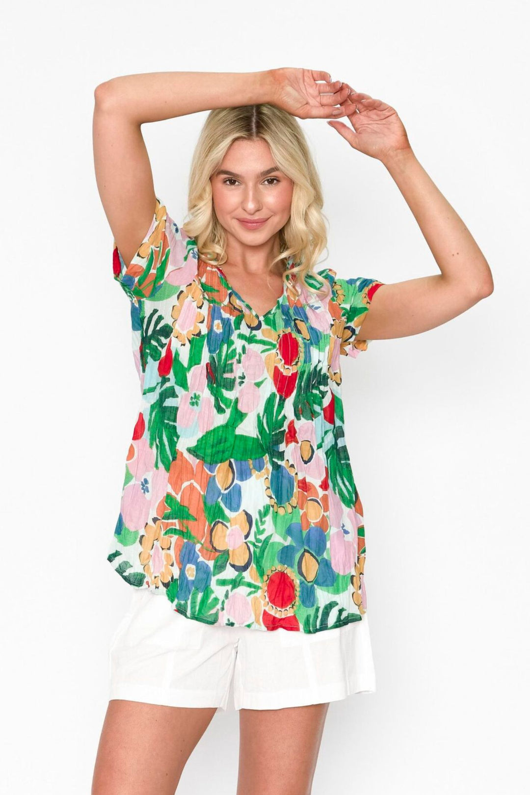 One Summer DW24F Kayla Floral Cotton Top