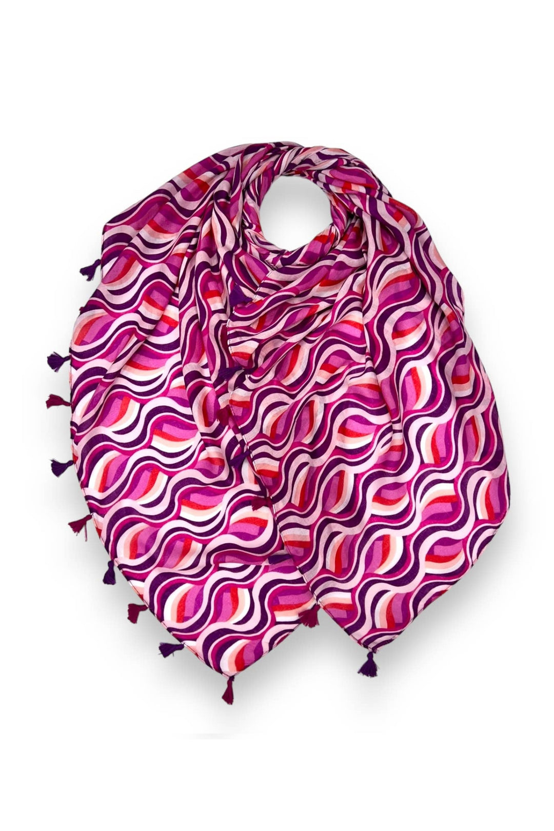 Pink Retro Swirl Print Super Soft Scarf