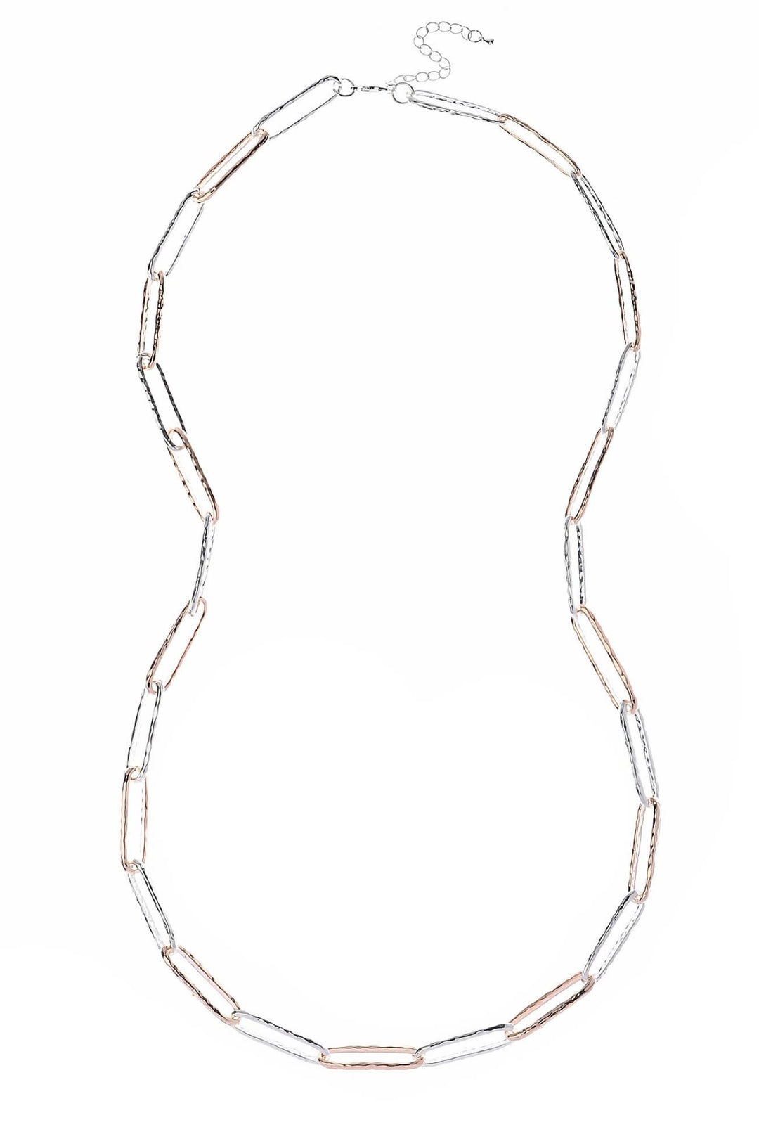 Radiance 2 Tone Hammered Chain Necklace
