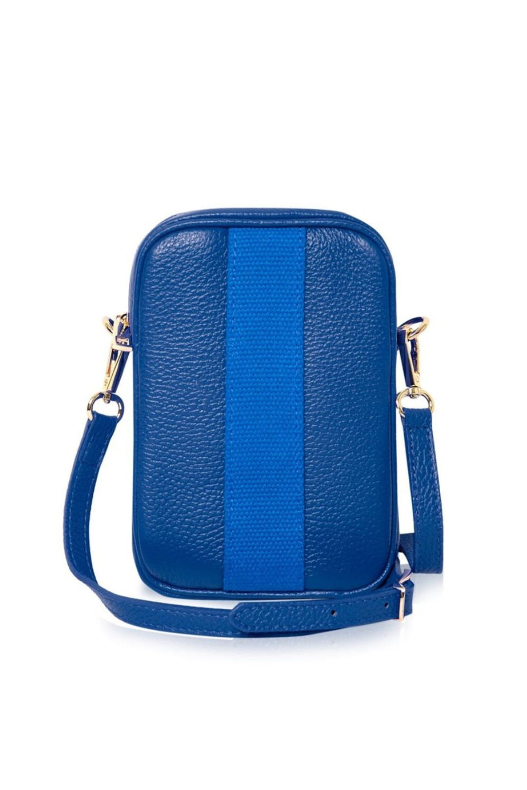 Royal Blue Leather Canvas Detail Cross Body Phone Bag