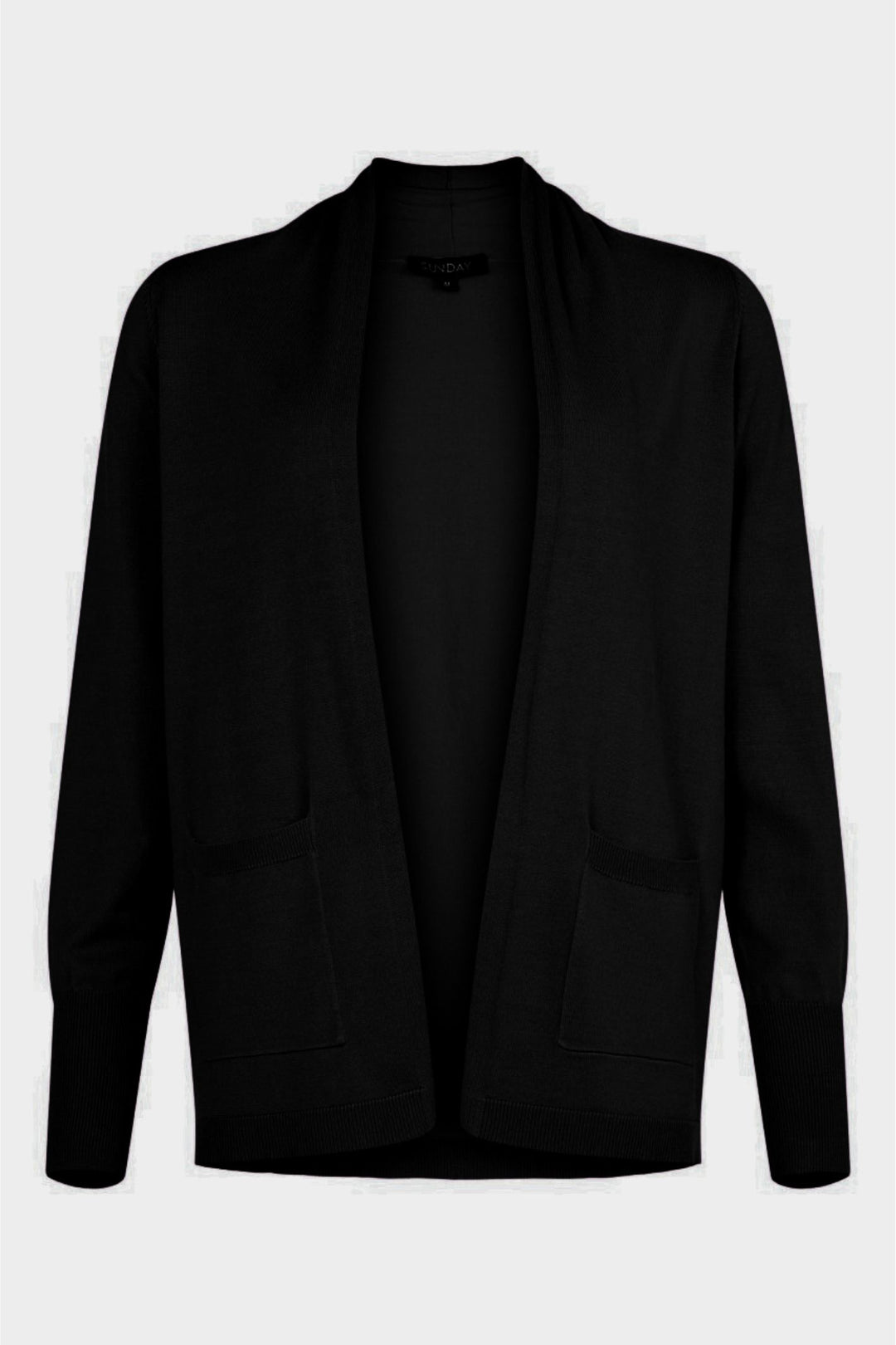 Sunday 6856 90 Black Shawl Collar Knitted Cardigan