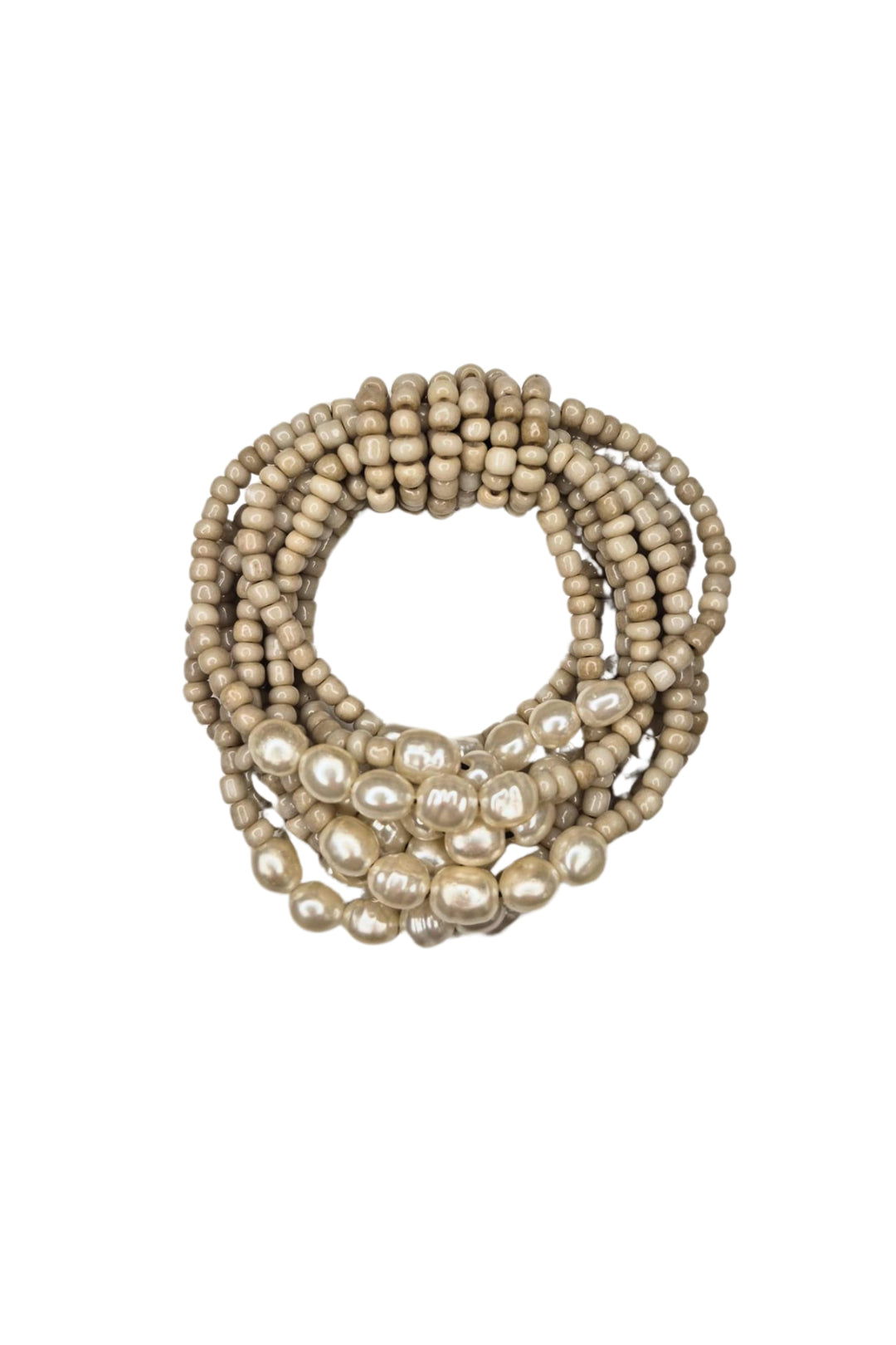 Tara Vao Taupe & Pearl Bead Bracelet
