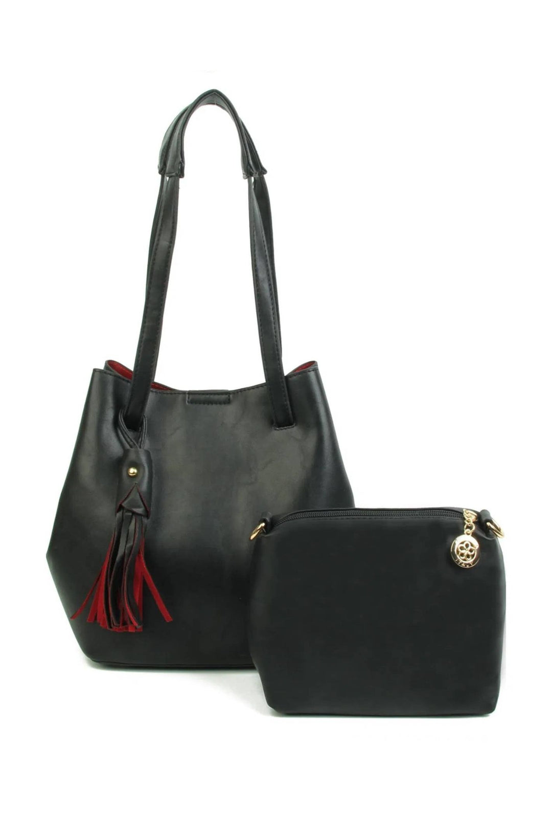 Tassel Detail Black 2 in 1 Shoulder Bag