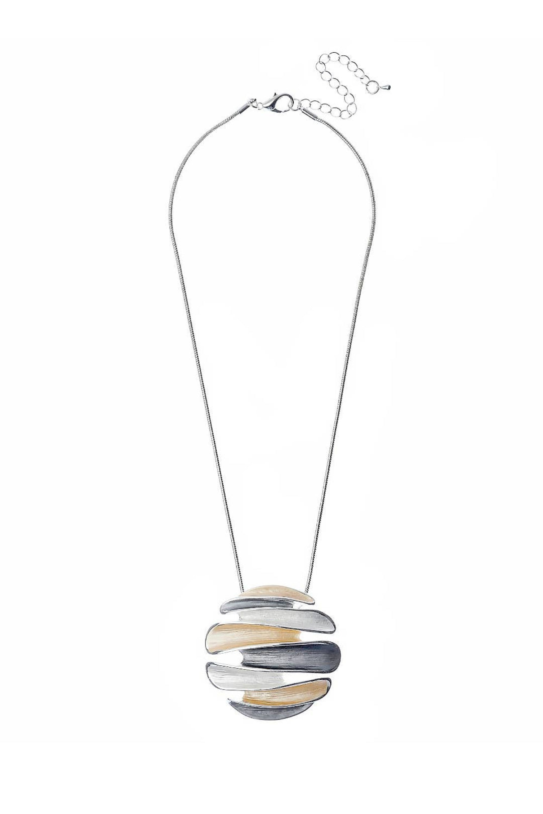 Tritone Round Pendant Chain Necklace