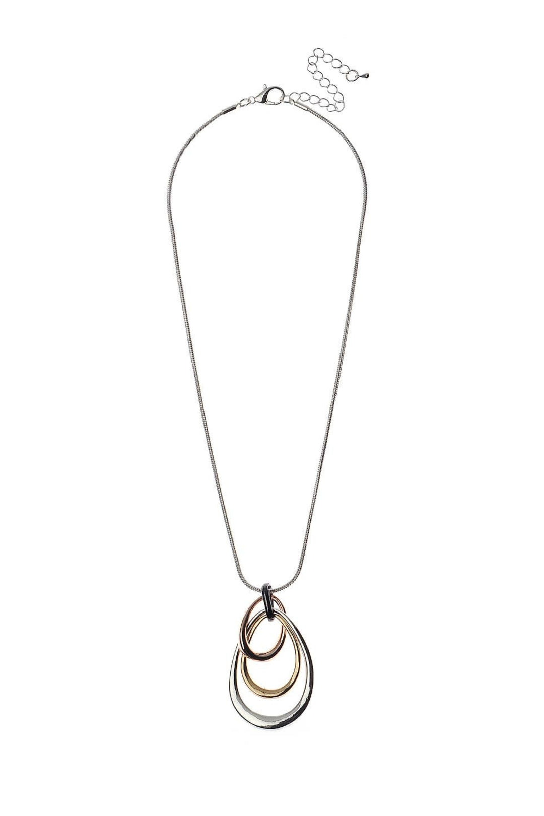 Tritone Teardrop Pendant Necklace