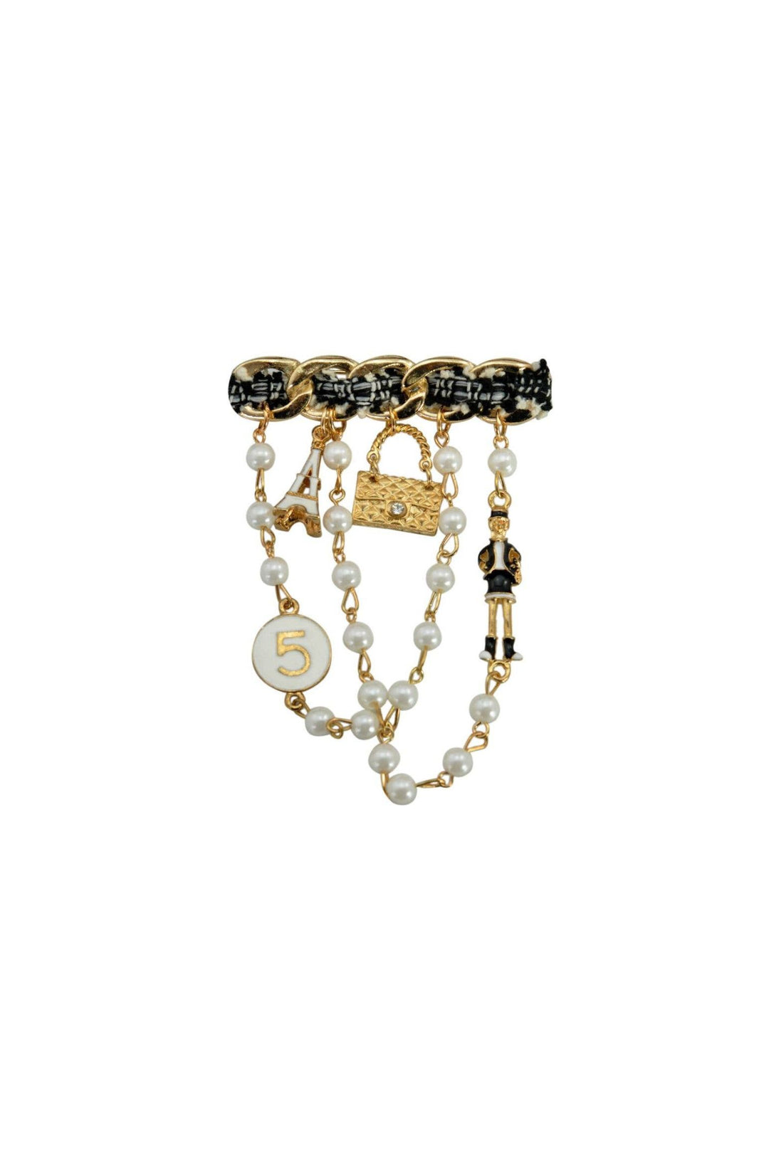 Tweed Pearl Drop Broach