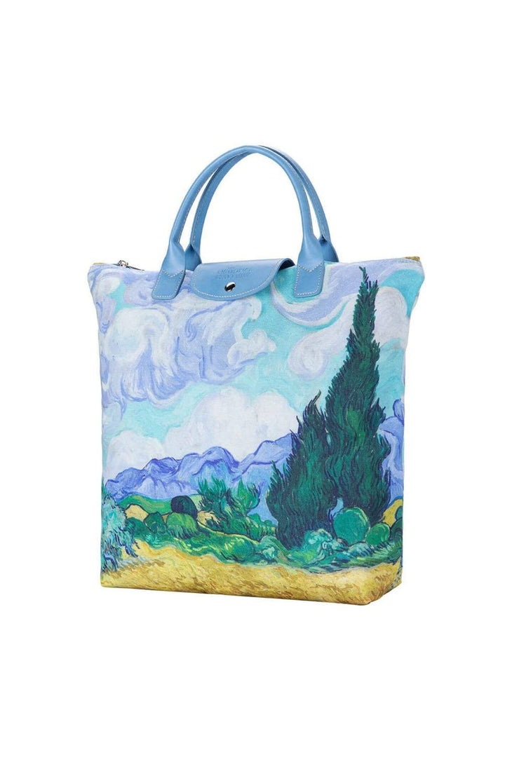 Van Gogh Wheatfield with Cypresses Le Pliage Folding Tote Bag