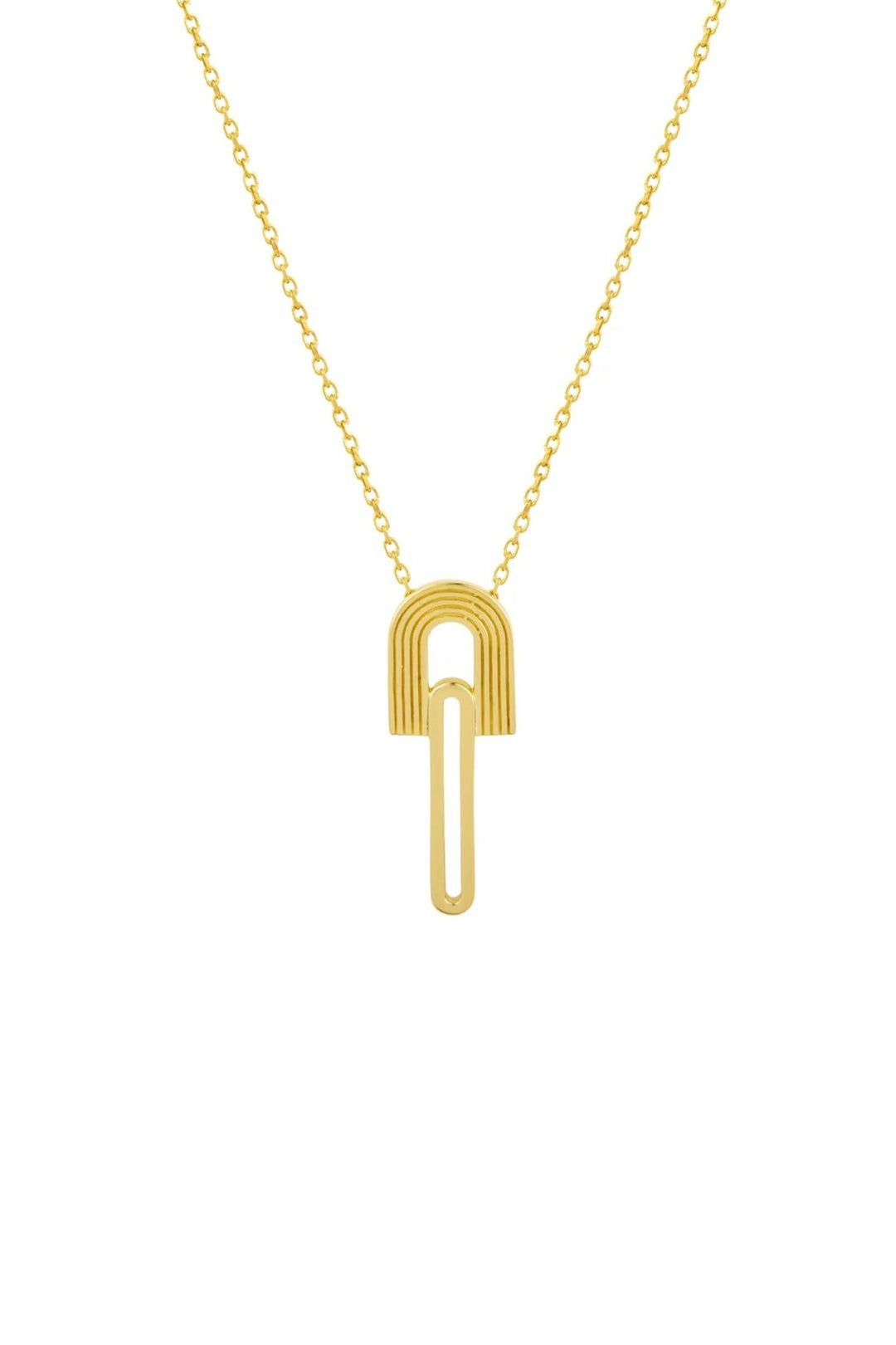 Vurchoo P1088 18K Gold Arch Drop Necklace