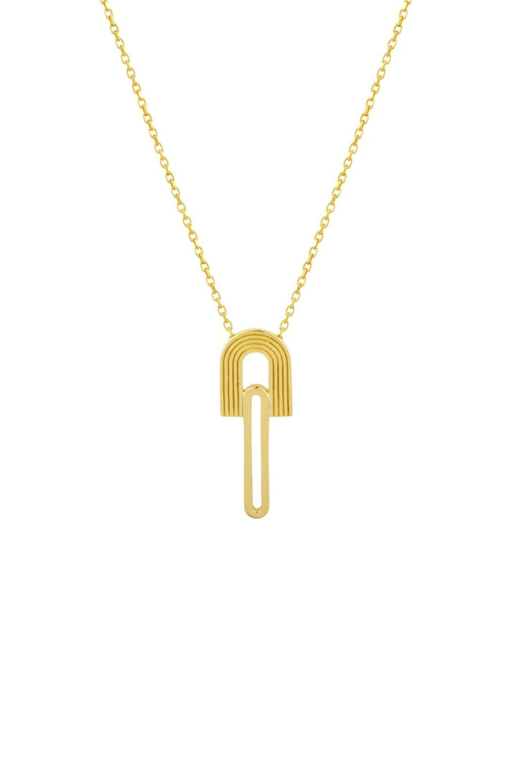 Vurchoo P1088 18K Gold Arch Drop Necklace