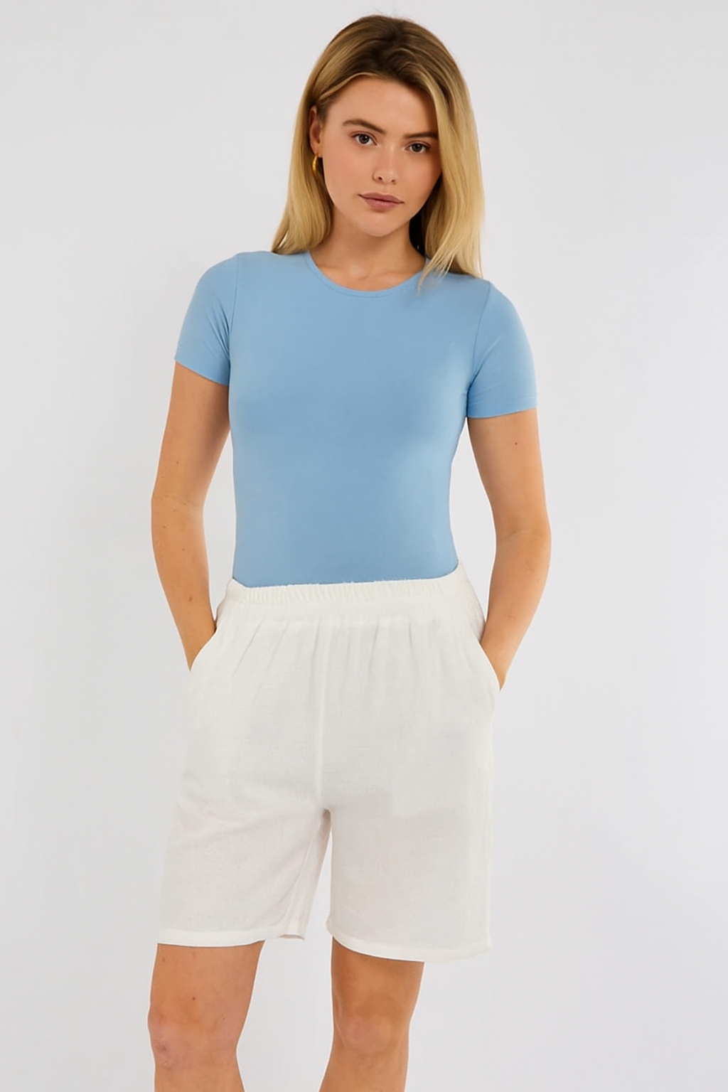 White Washed Linen Shorts