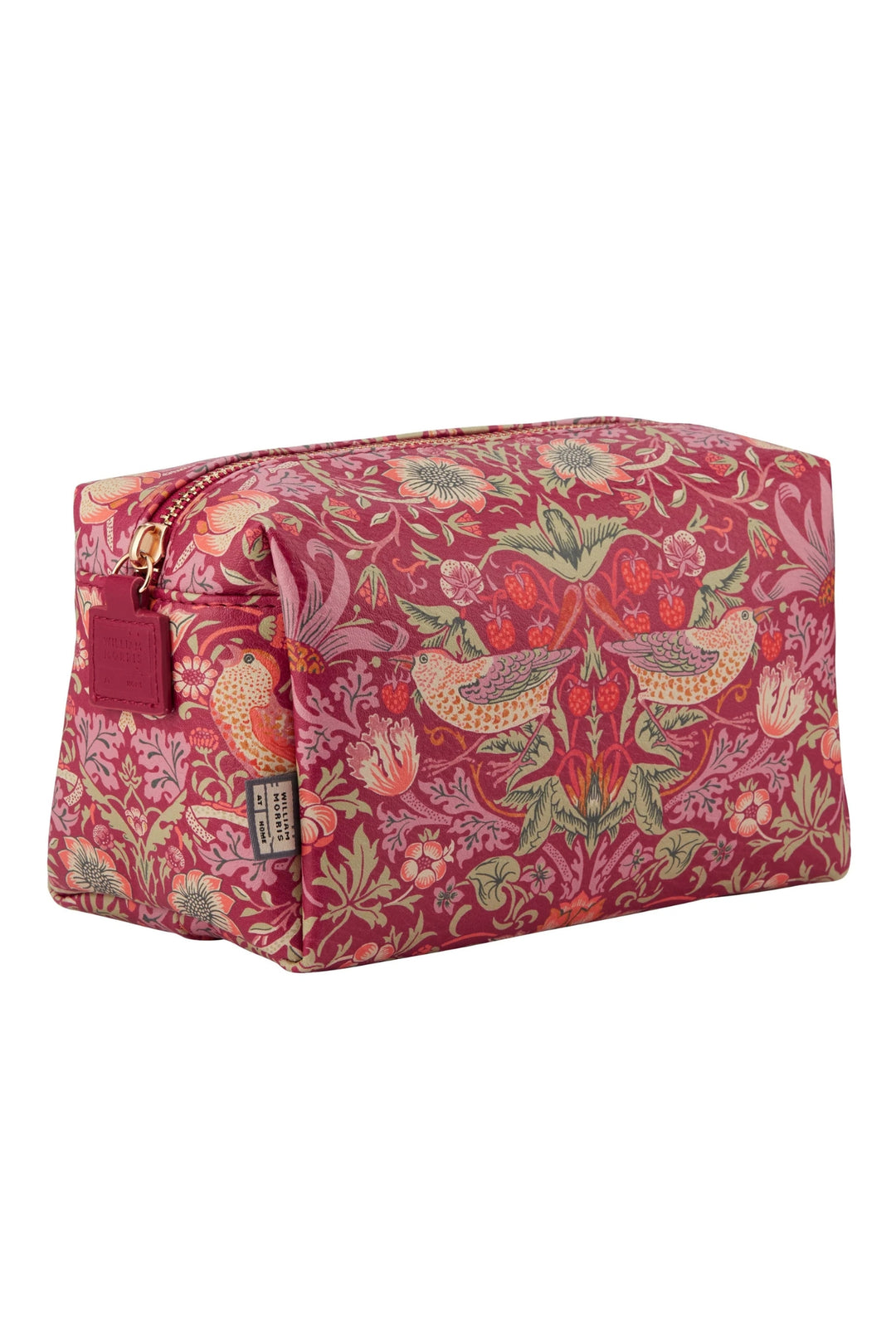 William Morris At Home Strawberry Thief Wash Bag in Red