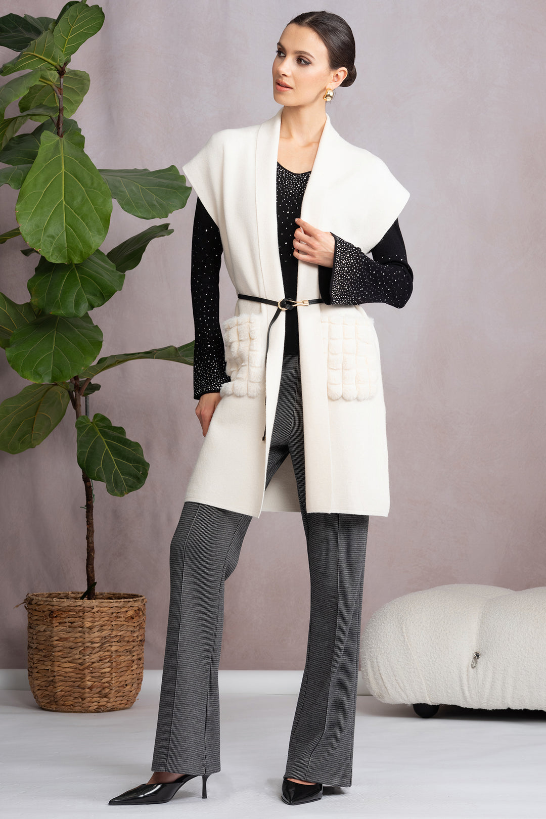 Alison Sheri A46475 Cream Longline Edge To Edge Cardigan - Experience Boutique