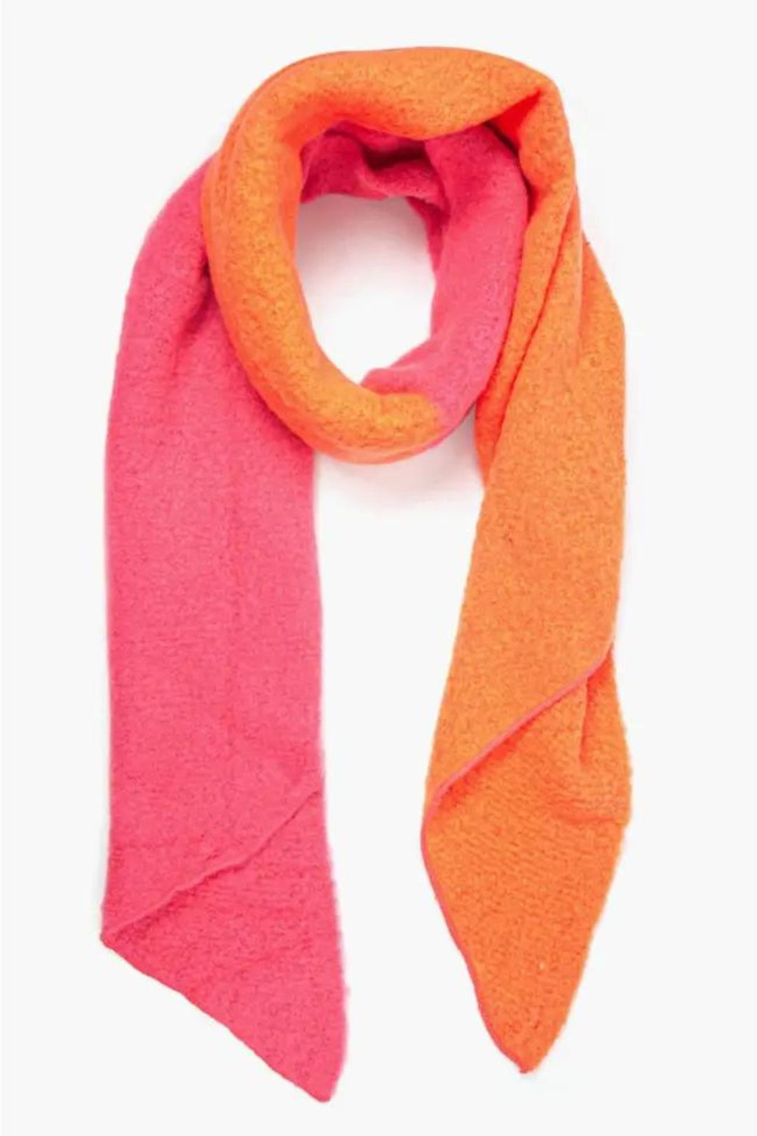 Pink and Orange Two Tone Colourblock Heavyweight Scarf