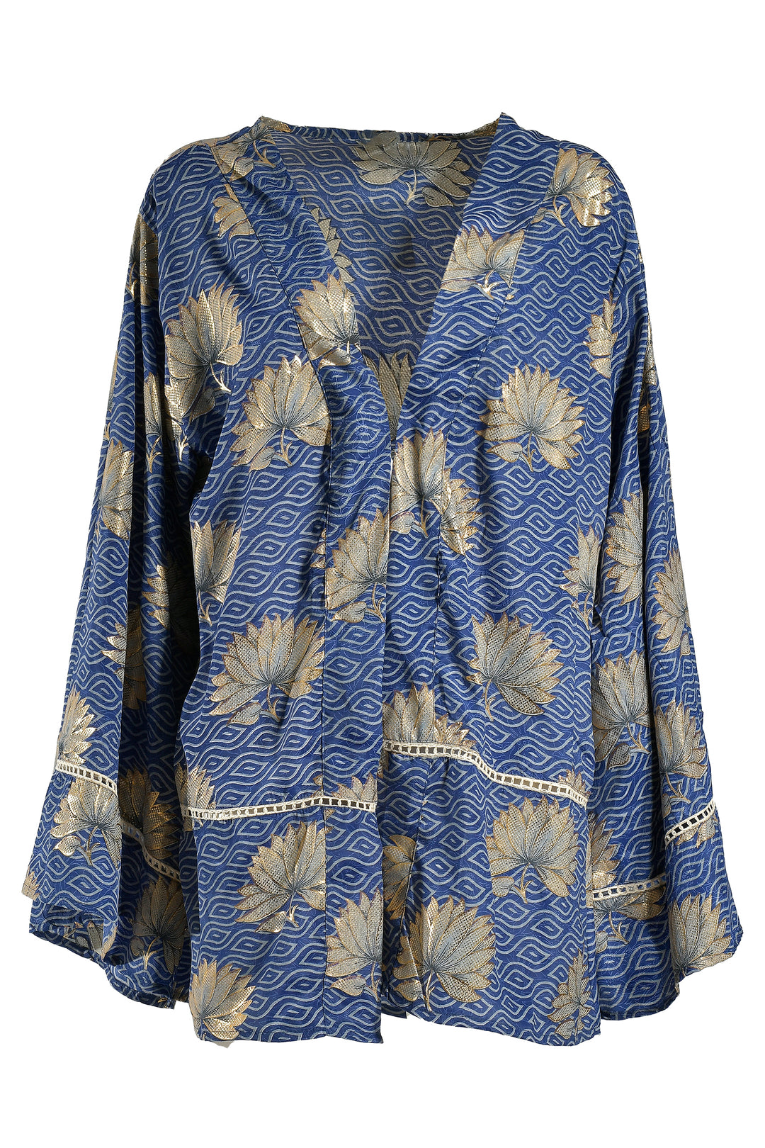 Ble Kimono Jacket Coverup Blue Print 5-41-348-0879 - Experience Boutique