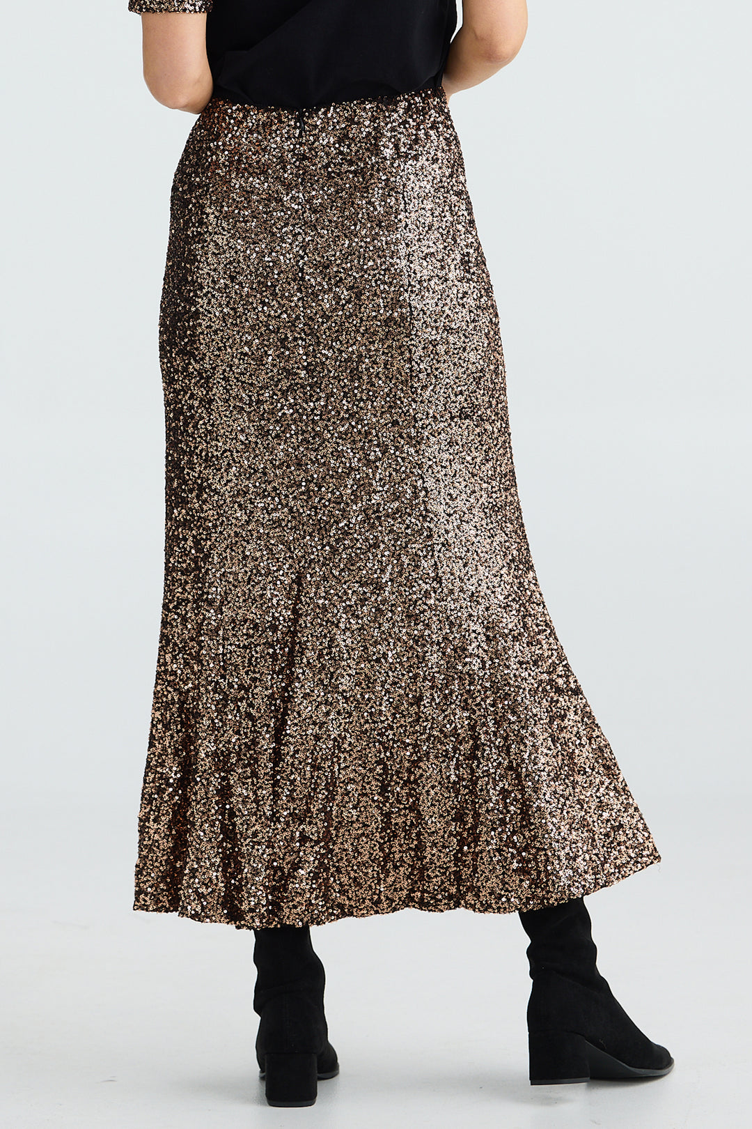 Brave+True BT25074 Ritz Bronze Sequin Maxi Skirt