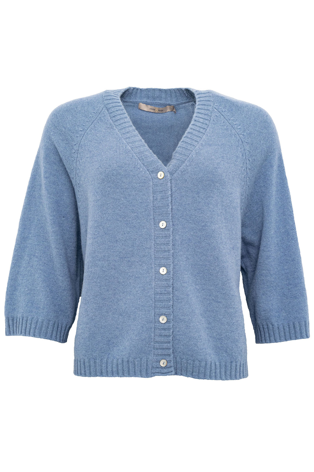 Costa Mani 2401600 Harbor Blue Pure Cashmere Cardigan - Experience Boutique